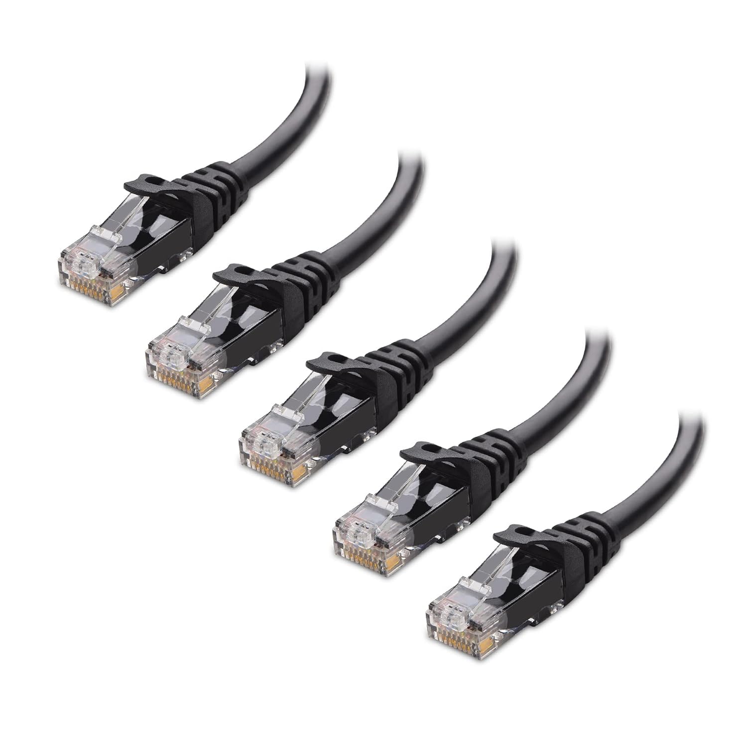 Cable Matters 10Gbps 5 Pack Snagless Cat 6 Ethernet Cable   5ft, Cat 6 Cable, Cat6 Cord, Ethernet Cord, Black