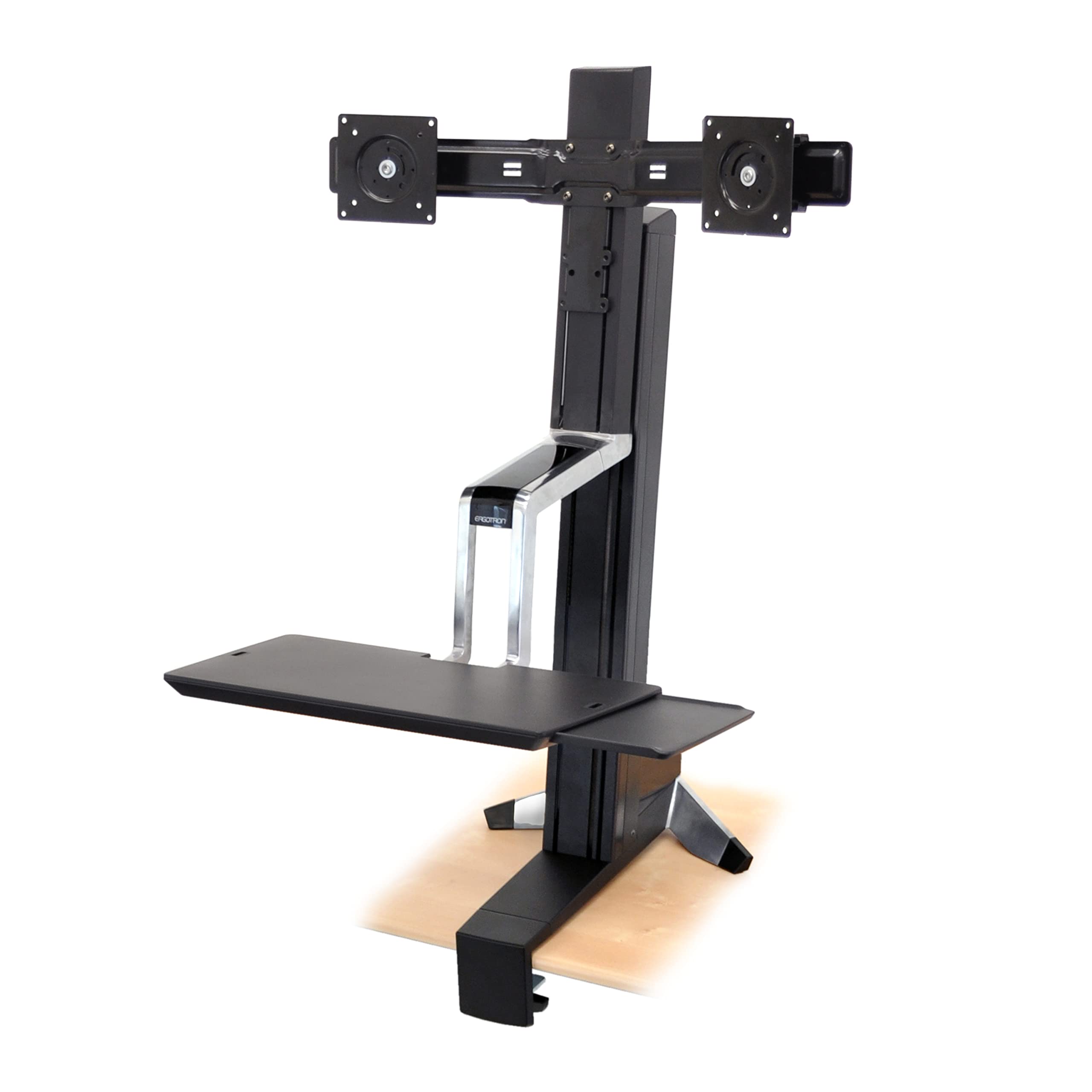 Ergotron � WorkFit S Dual Monitor Standing Desk Converter, Sit Stand Workstation for Tabletops � No Worksurface, Black