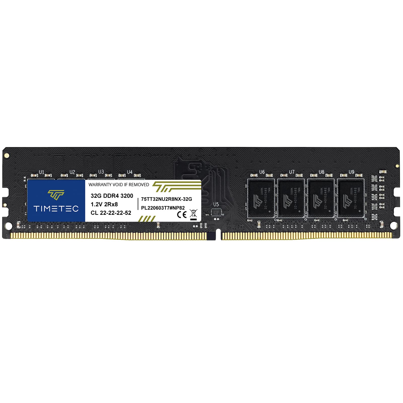 Timetec 32Gb Ddr4 3200Mhz (Or 2933Mhz Or 2666Mhz) Pc4 25600 Non Xmp Cl22 1.2V Non Ecc Unbuffered 2Rx8 Dual Rank 288 Pin Udimm De