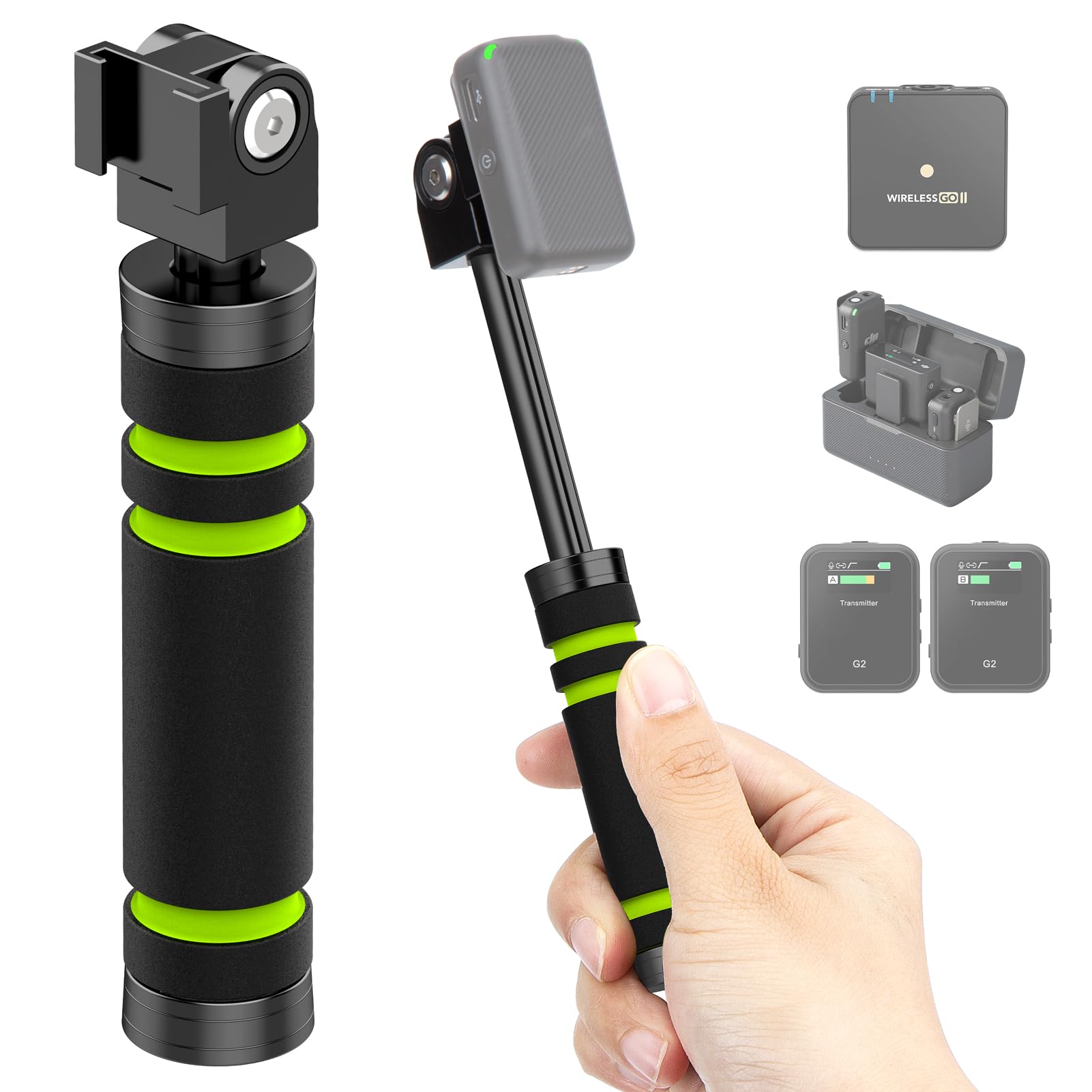 YOUSHARES Interview Handheld Adapter for DJI Mic, Rode Wireless Go 2, Hollyland Mic Lark 150, Synco Wireless Microphone, SmallRi