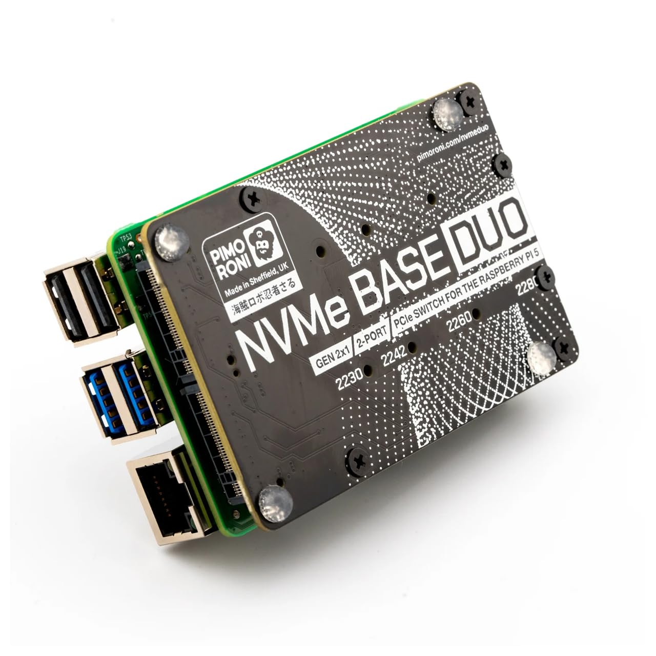 Nvme Base For Raspberry Pi 5 M.2 Hat Pcie Extension Board (M.2 2230 To 2280 Supported) (0Tb (Duo))