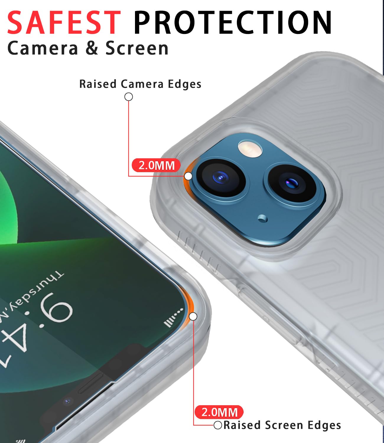 Diverbox For Iphone 13 Case [Shockproof] [Dropproof] [Tempered Glass Screen Protector ],Heavy Duty Protection Phone Case Cover F