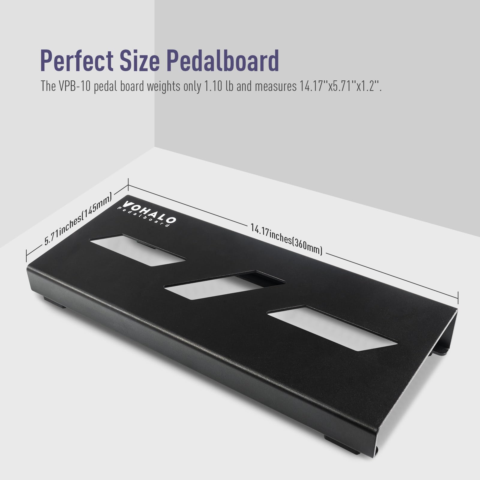 Vohalo Mini Guitar Pedal Board 14 Guitar Effects Compact Small Pedalboard With Pedals Mountain Tape, Cable Tie & Patch Cables, B