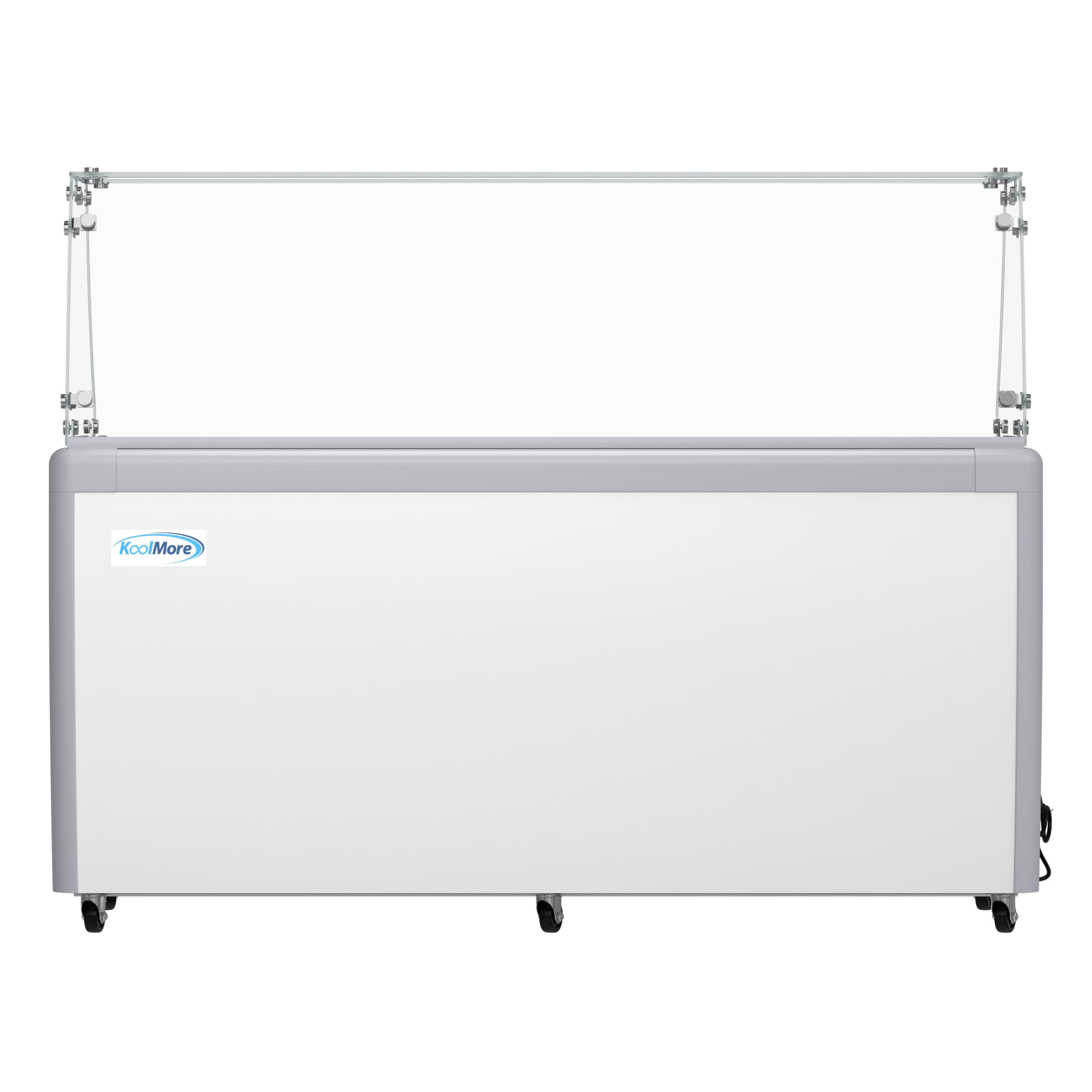 KoolMore 70 in. 14-Pan Gelato Dipping Cabinet Display Freezer with Sliding Glass Door and Sneeze Guard, 20 cu. ft. ETL Listed (K