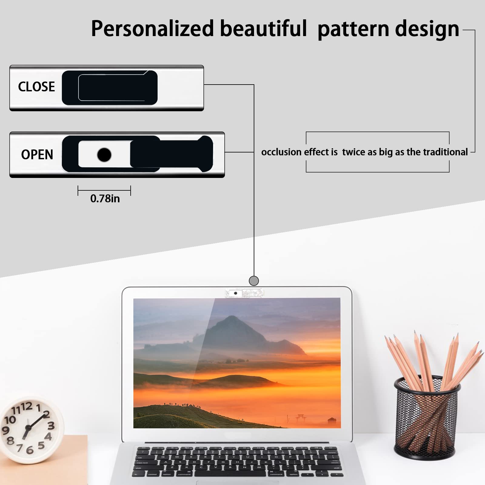 Webcam Cover, 6 Pieces, Laptop Camera Cover, Privacy Shielding Capacity Is Twice As Big As The Traditional, Suitable For Compute