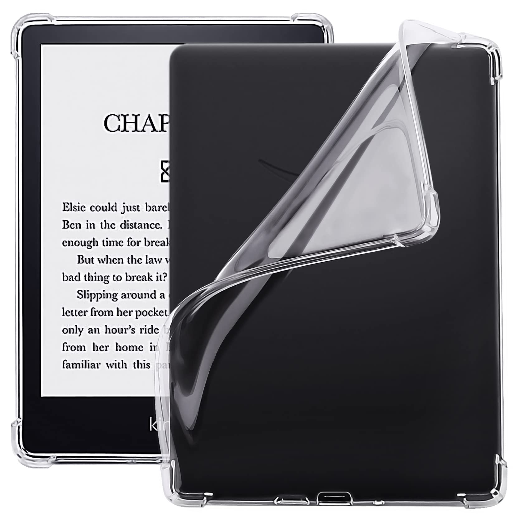 Walnew Clear Case For 6.8    Kindle Paperwhite M2L3Ek / M2L4Ek, Soft Transparent Tpu Cover With Enhanced Corners For Kindle Pape