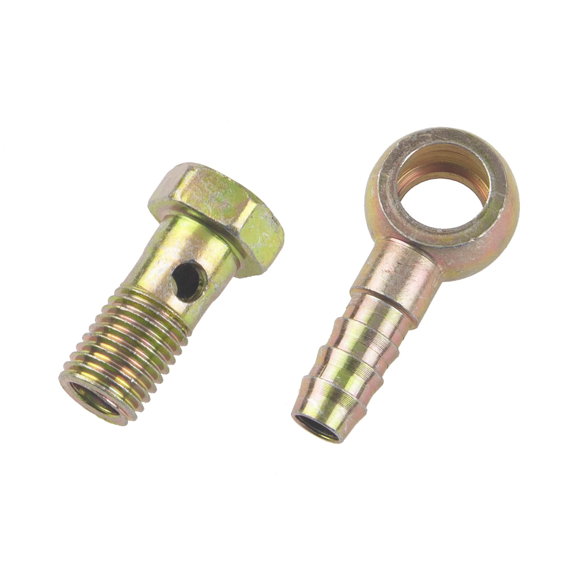 Rrina 2 Sets M12 Banjo Hose Barb Bolt Fittings Banjo Bolt Screw Crush Washer Kit For Car Motorcycle (M12X1.5)