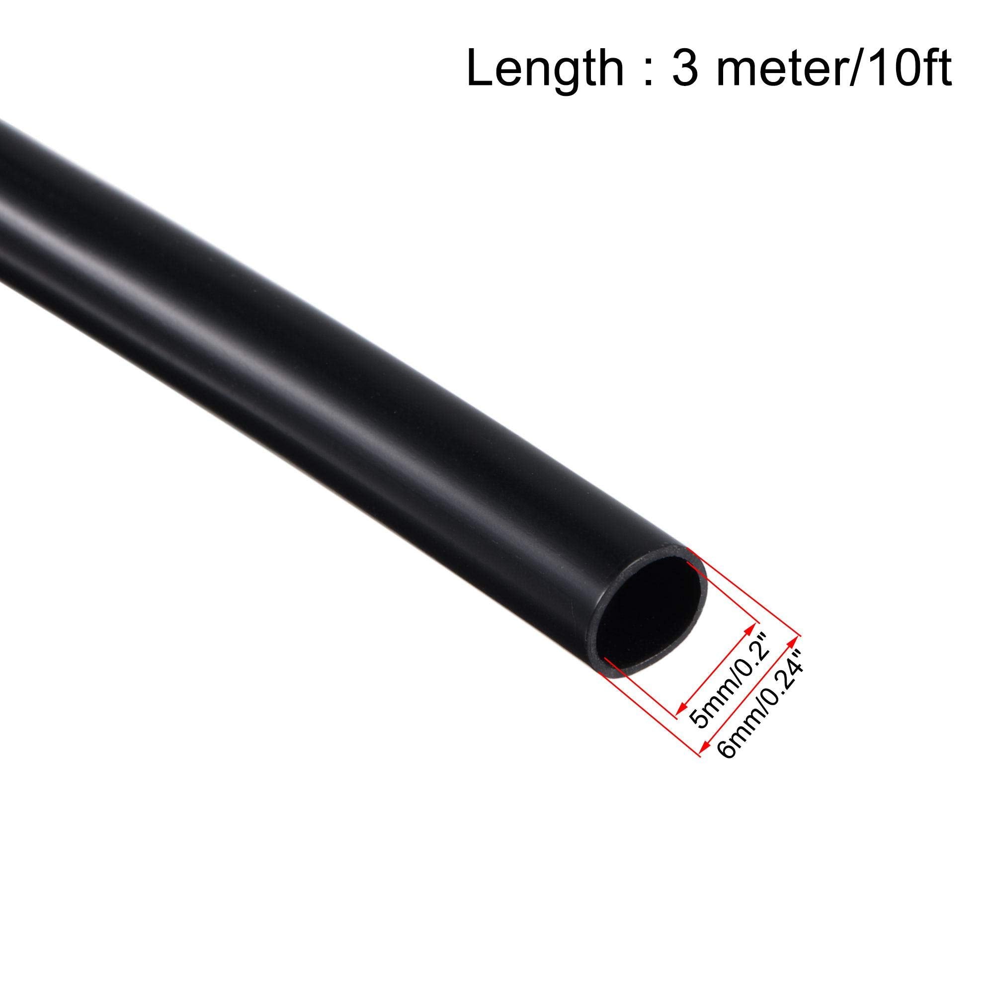 Uxcell Black Pvc Tube Wire Harness Tubing, 5Mm Id 10Ft Sleeve For Wire Sheathing Wire Protection