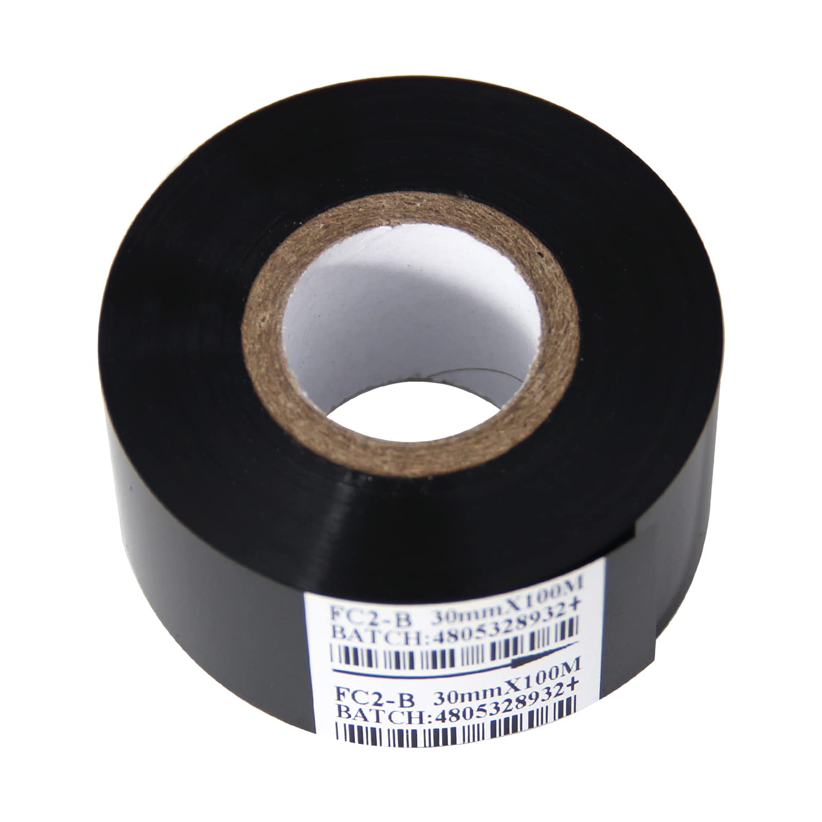 Chudeng 10 Rolls 30Mm X 100M Black Thermal Transfer Ribbon Resin For Coder Printer Machine, Black Color Ribbon For Coding Machin