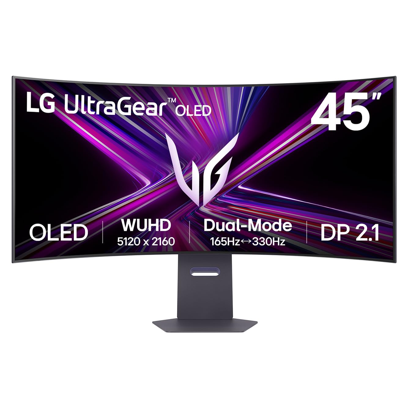 LG 45GX950A-B 45-inch Ultragear 5K2K WUHD (5120 x 2160) OLED Curved Gaming Monitor, Dual-Mode, 165Hz, 0.03ms, NVIDIA G-Sync, AMD
