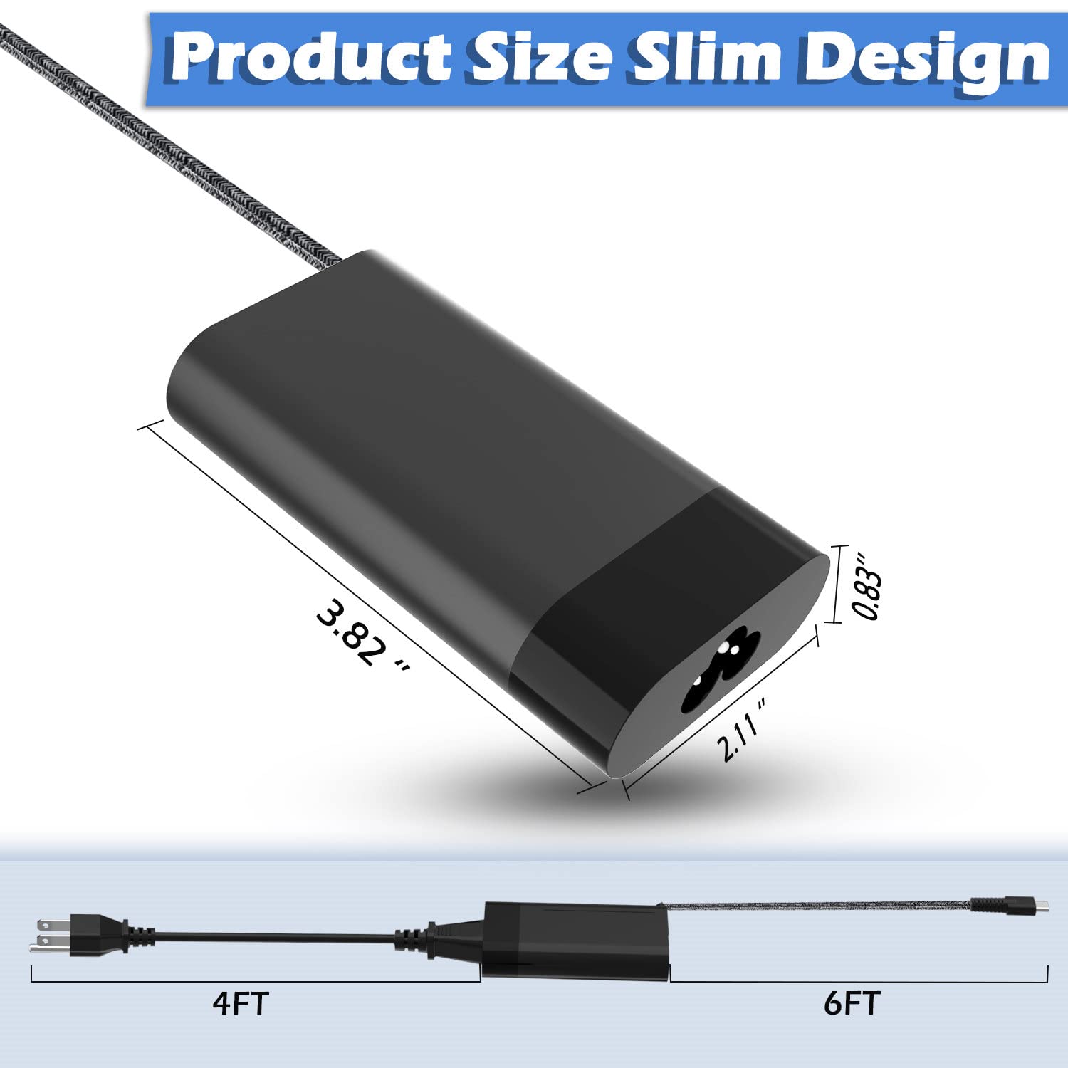 65W Slim Usb C Ac Charger Fit For Hp Spectre X360 Hp Elitebook 840 X360 Hp Probook 430 Hp Elite X2 Hp Chromebook X360 Hp Envy X3