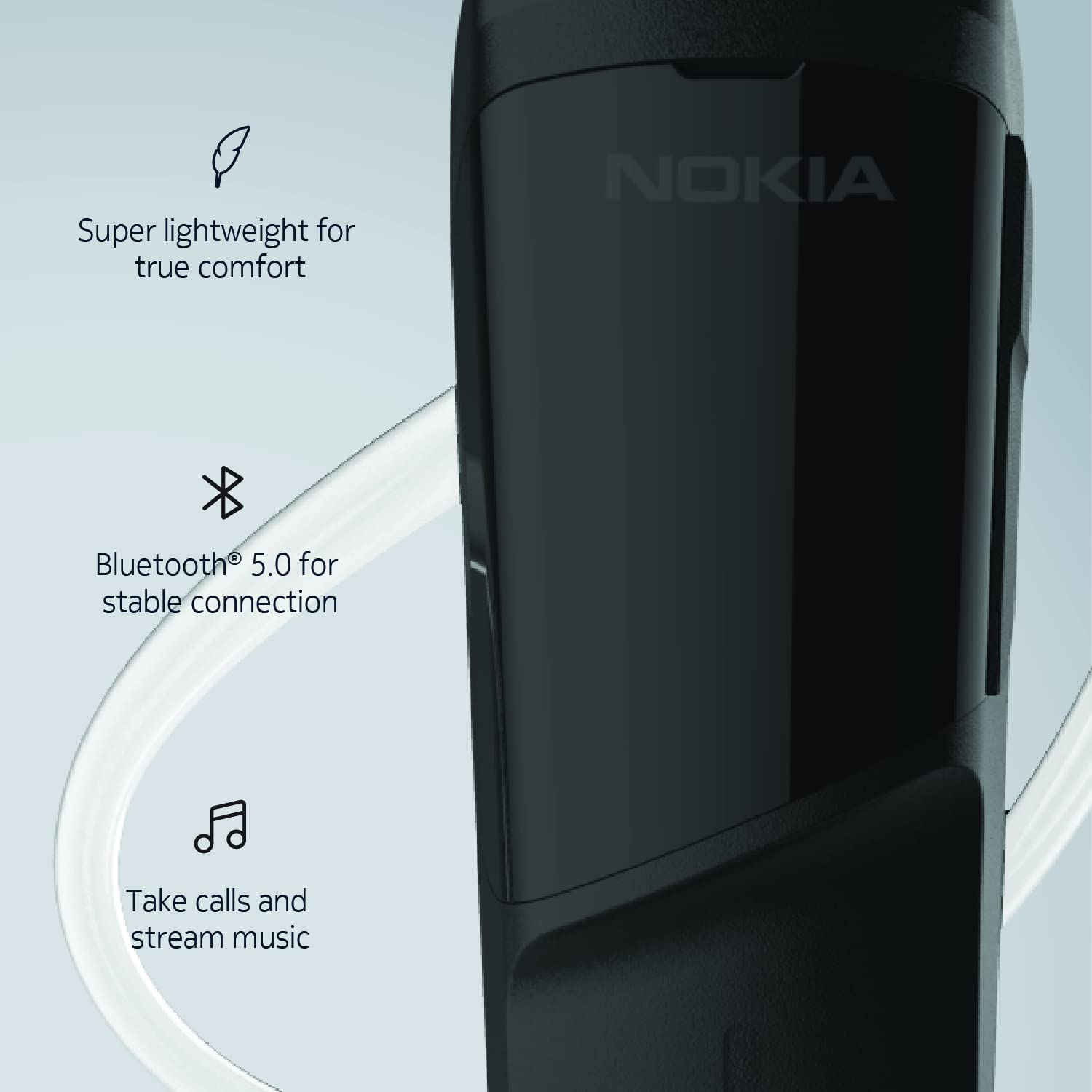 Nokia Clarity Solo Bud+ Sb 501 � Dual Mic In Ear Wireless Handsfree Bluetooth Headset   Ipx4 Water Resistant Design, 6 Hour Playtime, Environmental Noise Cancellation With Clear Voice Capture