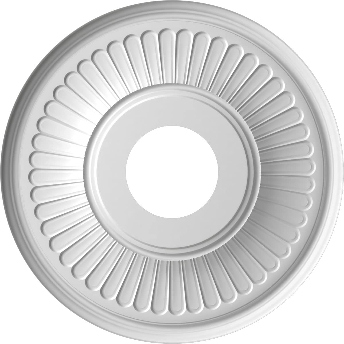 Ekena Millwork 13Od X 3 1/2Id X 3/4P Berkshire Thermoformed Pvc Ceiling Medallion (Fits Canopies Up To 5 3/4), Aged Dark Steel