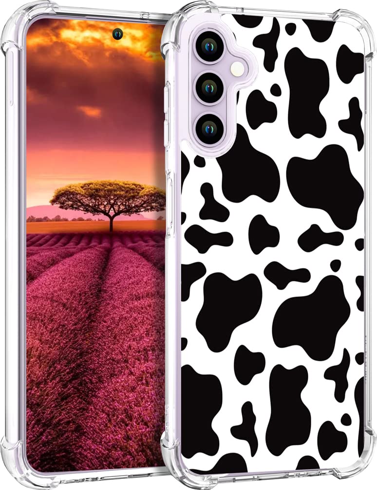 Topgraph Case Cow Print Cute For Women Girly Designer Girls For Galaxy S23+ Plus, Cute Silicone Lovely Cow Spot Theme Design Pho