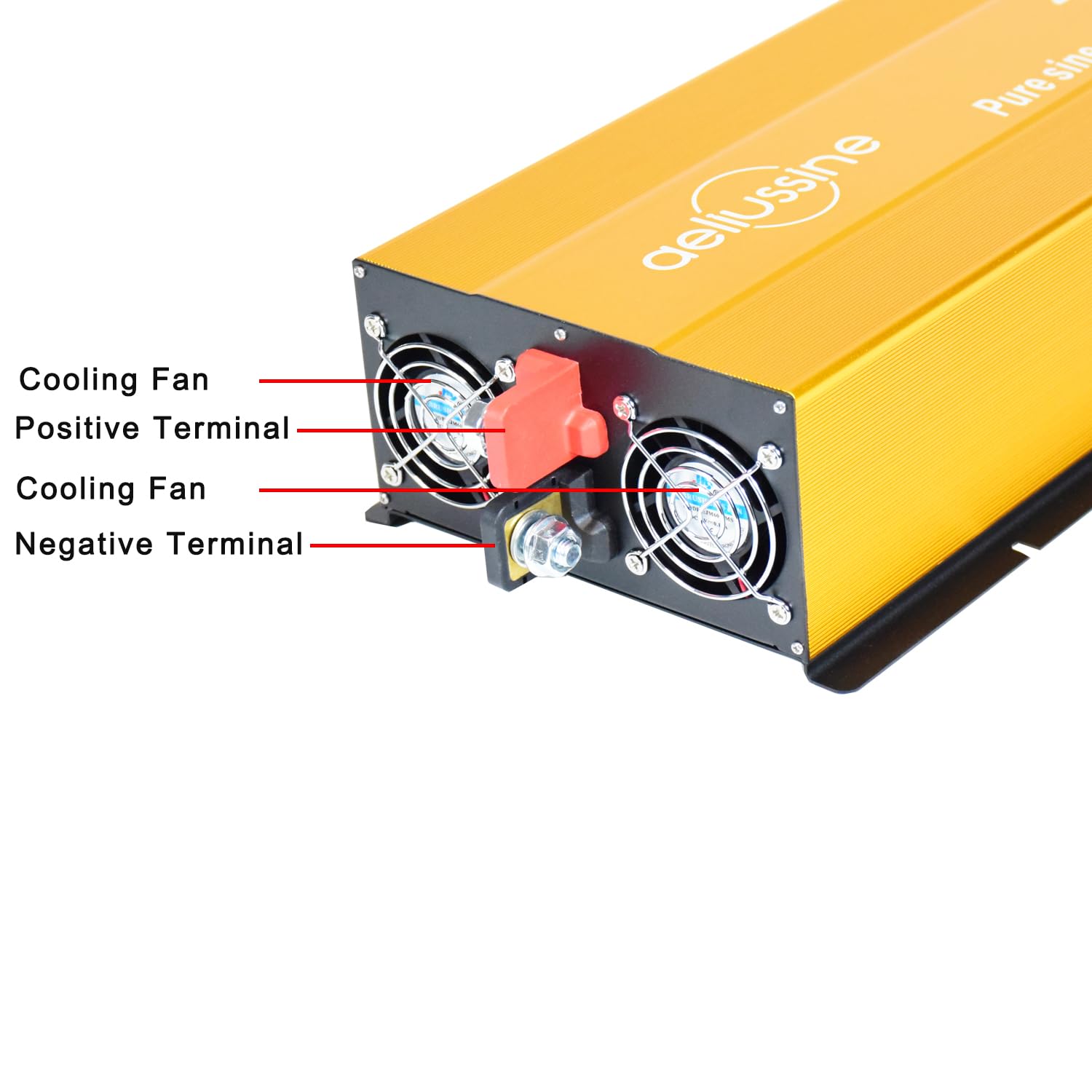 Aeliussine 2000W Pure Sine Wave Inverter-12V Dc To 110V 120V Ac Power Converter With 2 Ac Outlets, 12 Volt Power Inverter For Tr