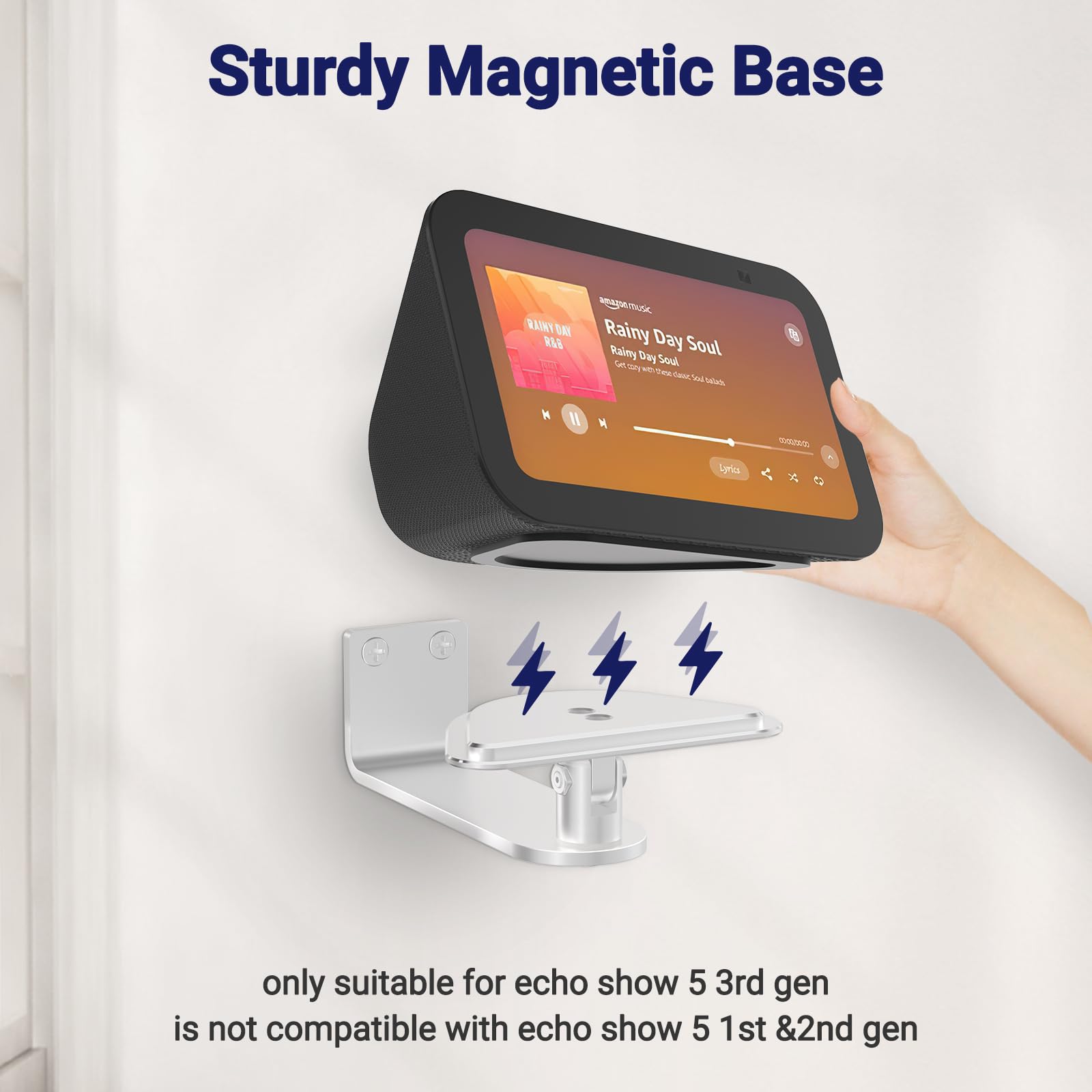 Wawxh1314 Wall Mount For Show 5 3Rd Gen, Tilt And Swivel Mount For Show 5 (Silver)