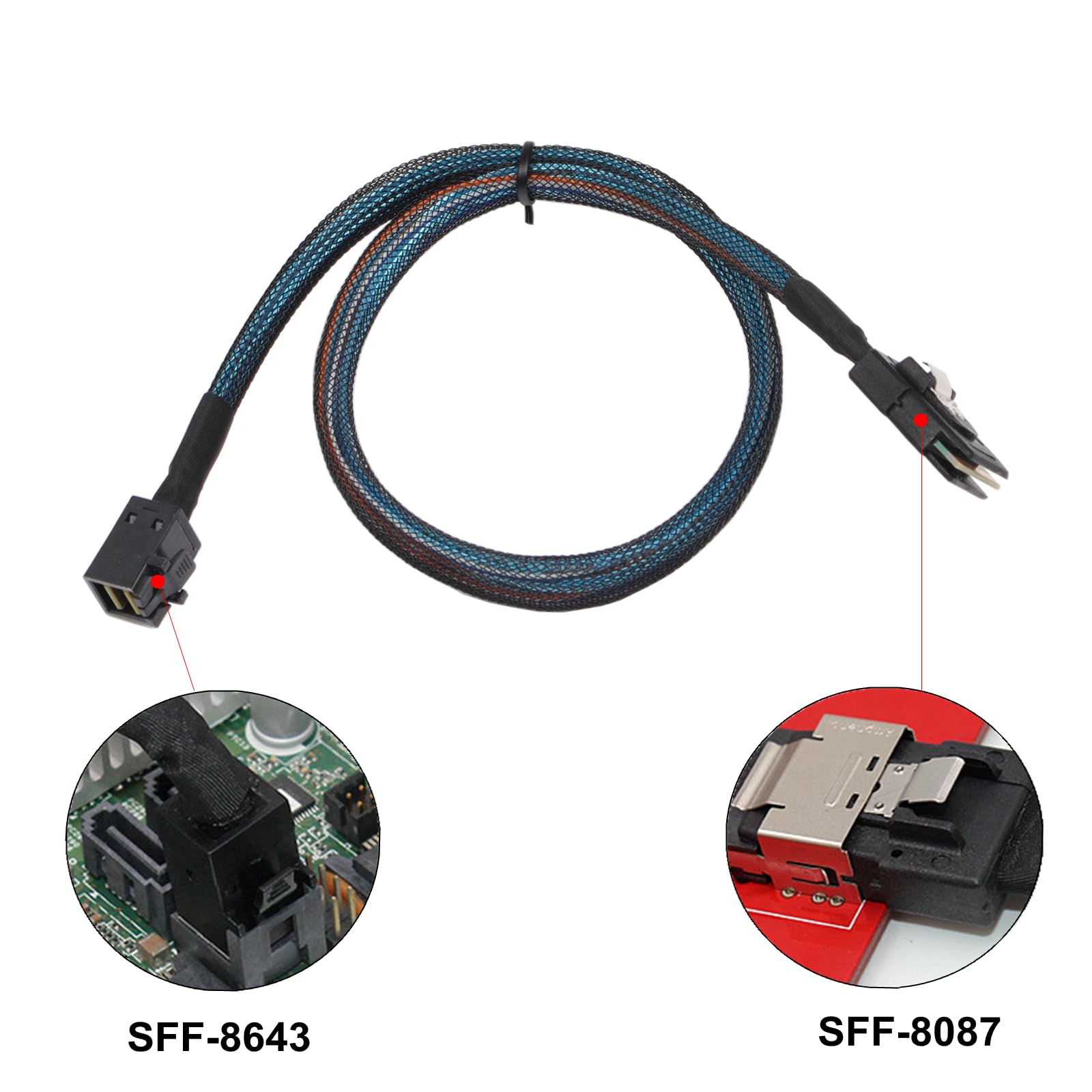 Heretom 2Pcs Mini Sas Sff 8643 To Mini Sas 36Pin Sff 8087 Cable