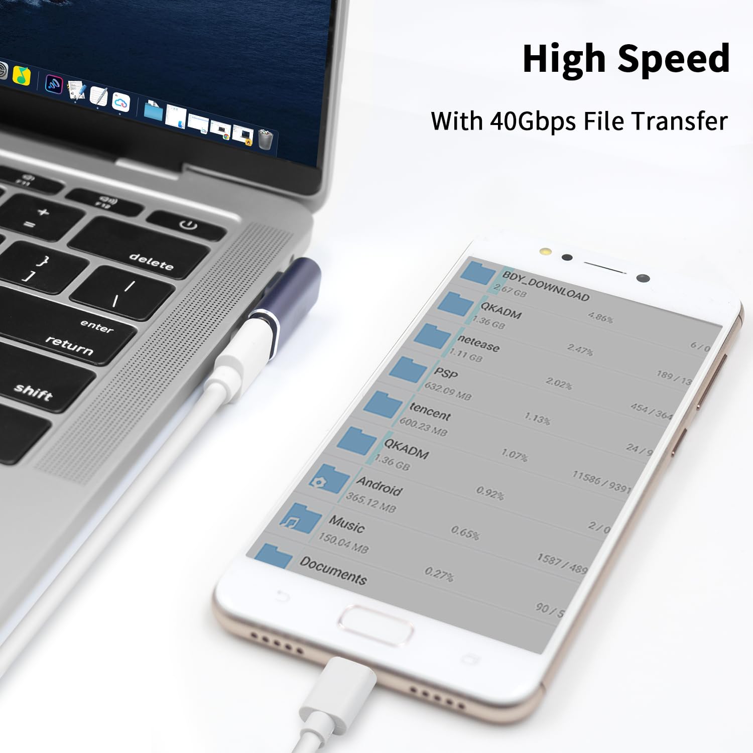 Poyiccot Usb C Right Angle Adapter 40Gbps, 8K@60Hz, 100W Usb C 90 Degree Adapter, Right Angle Type C Male To Female Extender Thunderbolt 4 Connector For Iphone/Tablet/Pc/Galaxy S23, 2 Pack