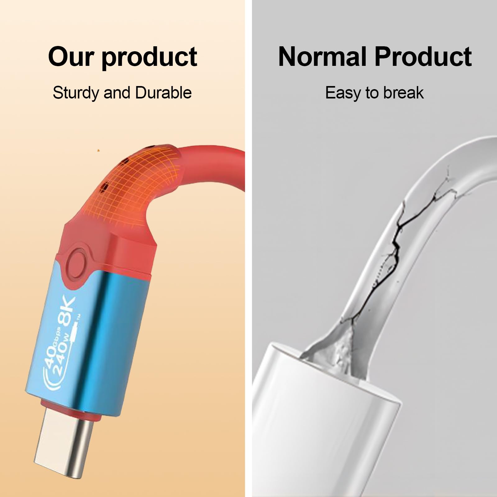 Leehitech 240W Thunderbolt 4 Cable [1Ft ], Usb 4 Short Cable 2 Packs, Support 40Gbps High Speed Data Transfer And 8K Display Vid