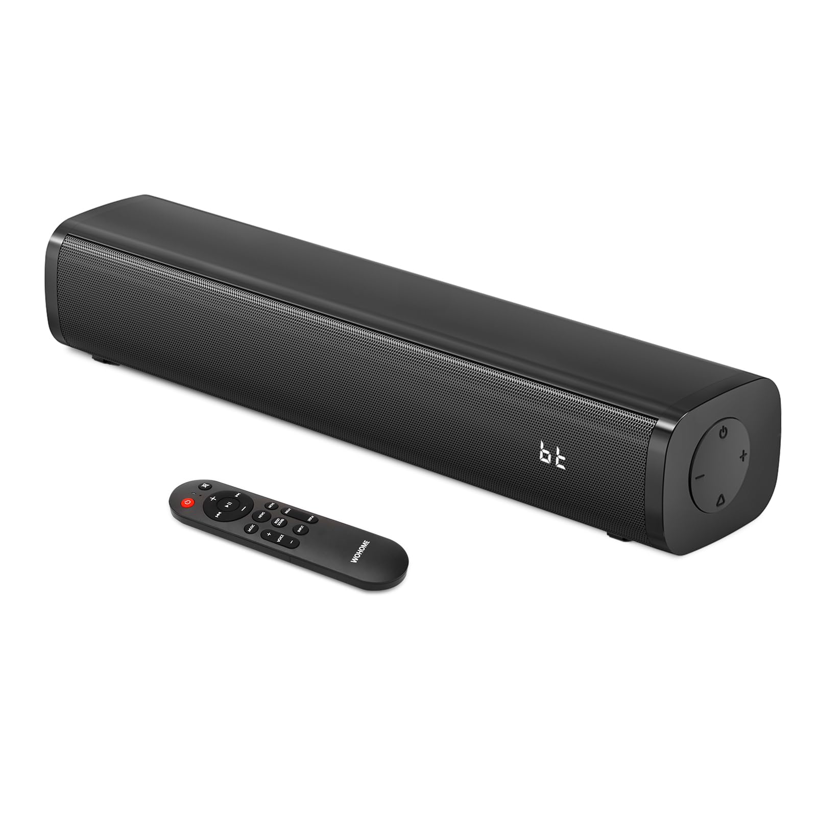 Wohome 2.1Ch Small Sound Bars For Tv With 6 Levels Voice Enhancement, Built-In Subwoofer, 16 Inches Bluetooth 5.3 Soundbar Speak