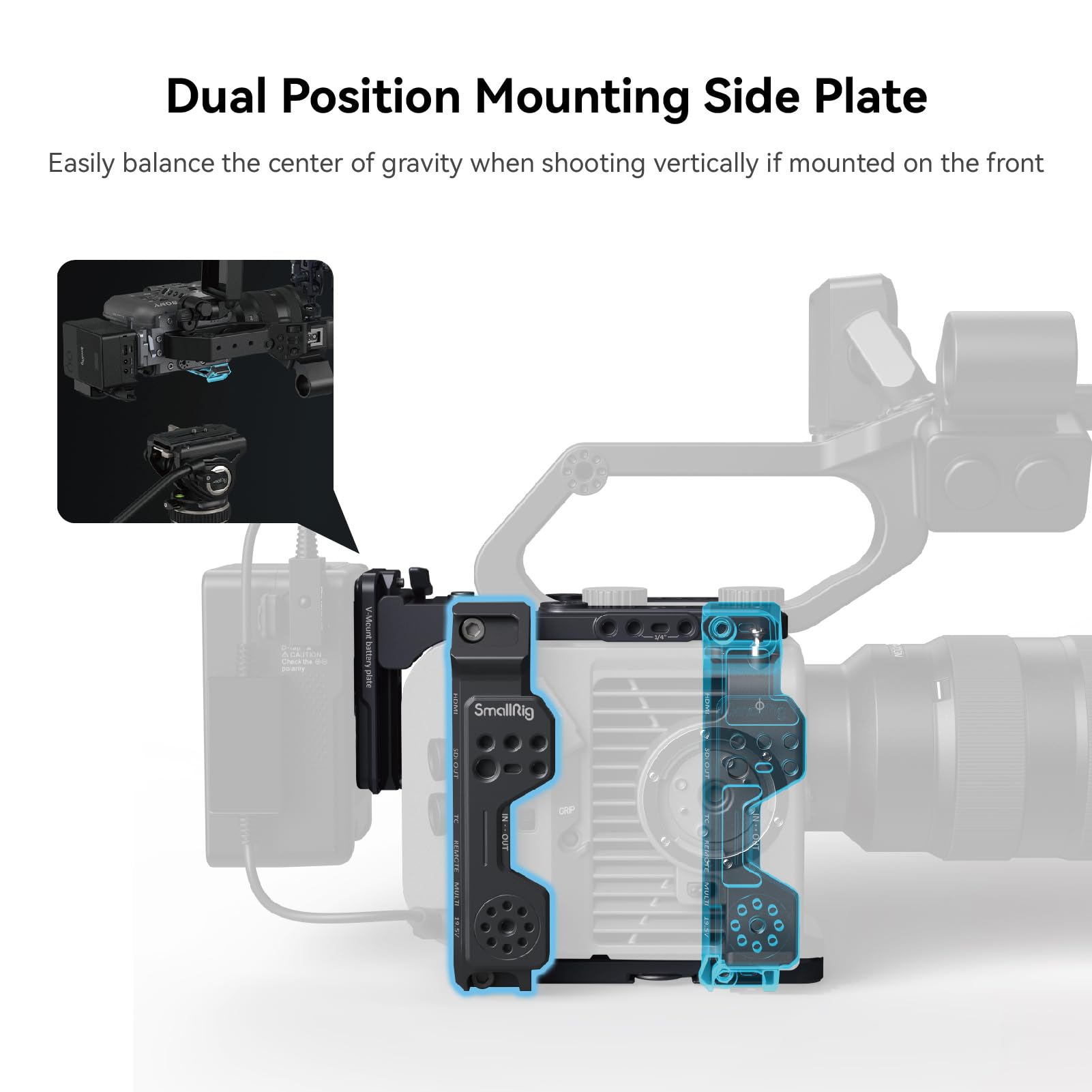 Smallrig Fx6 Camera Cage Kit For Sony Fx6, Compact Fx6 Cage With V-Mount Battery Plate For Tripods/Handheld/Shoulder Shooting -