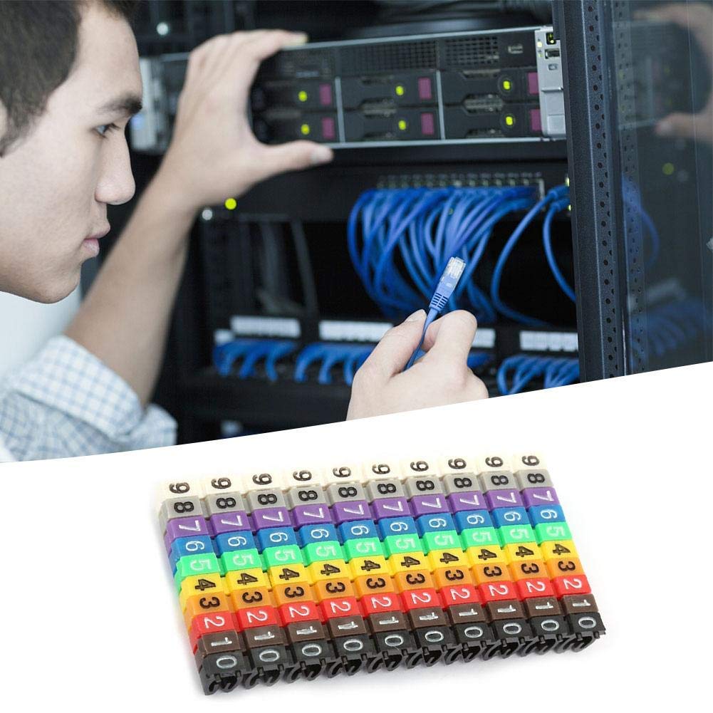Clip On String Wire Marking Boxed Plastic Digital Number Wire Label Tube Set Colorful Cable Marker (100Pcs Kcm 2.5Mm)