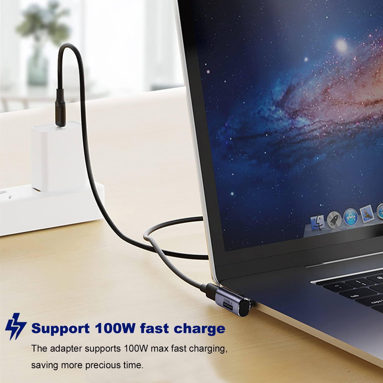 AreMe USB C Adapter 5 Pack, 90 Degree Male to Female Extender, Purple - Compatible with Steam Deck, ROG Ally, MacBook Pro/Air