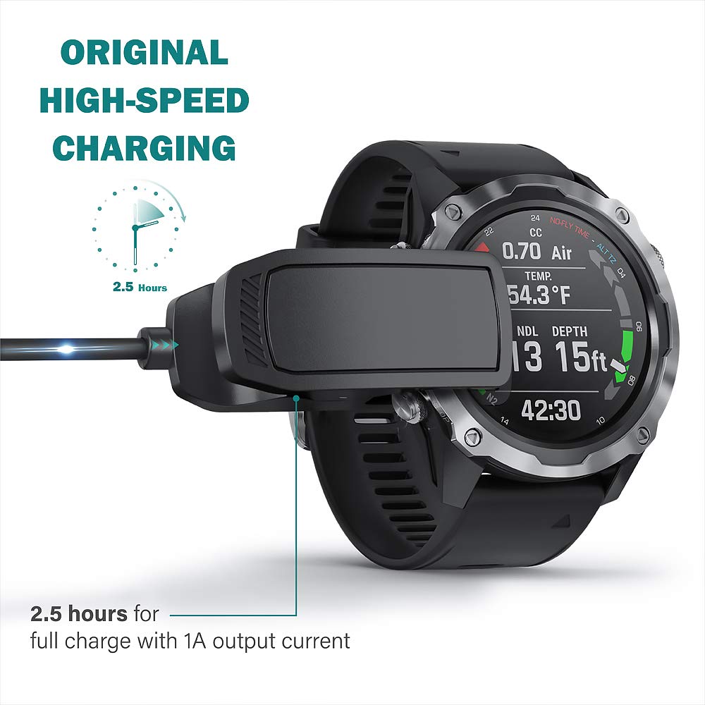 Tusita Charger Compatible With Garmin Descent Mk1 Mk2 Mk2I Mk2S Mk3I, Descent G1 Solar   Usb Charging Cable 100Cm   Gps Smartwat