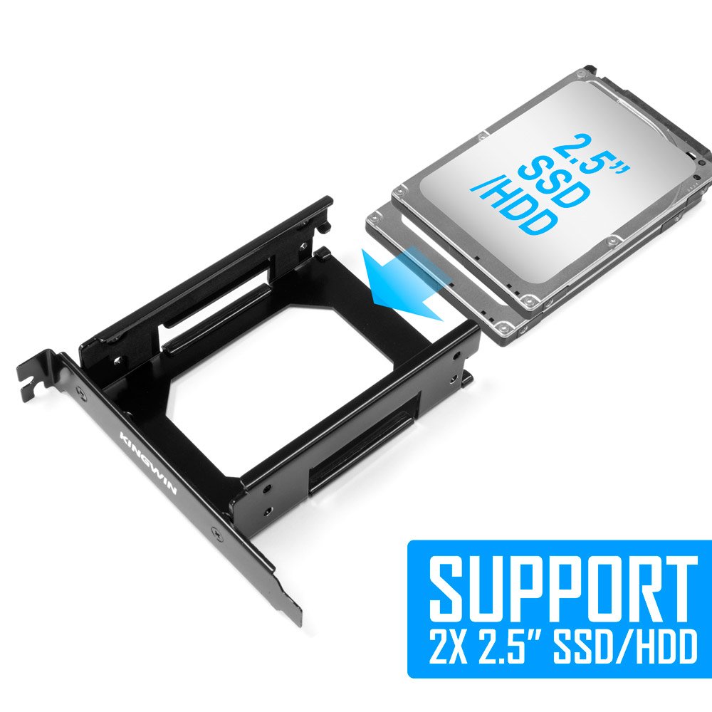 Kingwin Ssd Mounting Bracket For Pci, 2 X 2.5 Inch Ssd To Pci Internal Hard Drive Mounting Kit. Convert Any 2 X 2.5    Ssd Into