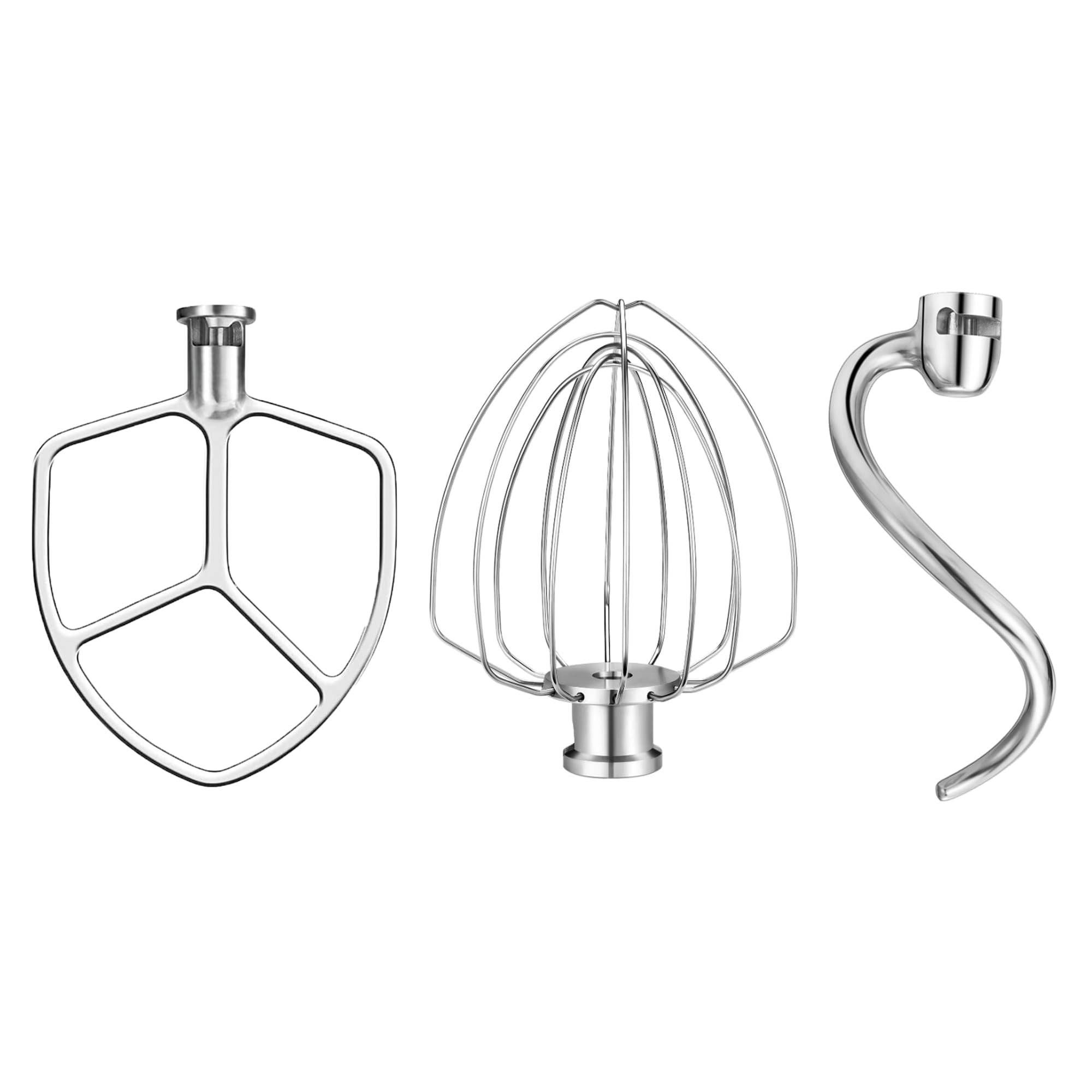 Wiselet Stainless Steel Accessories For Kitchenaid 5.5 6 Qt Bowl Lift Stand Mixer, Includes 6 Wire Whisk, Beater, Dough Hook, Di