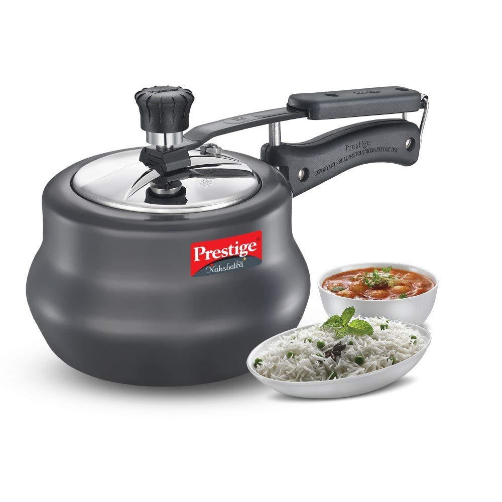 Prestige Nakshatra Plus Hard Anodised Handi 2 Litre, Black, 2 Liter