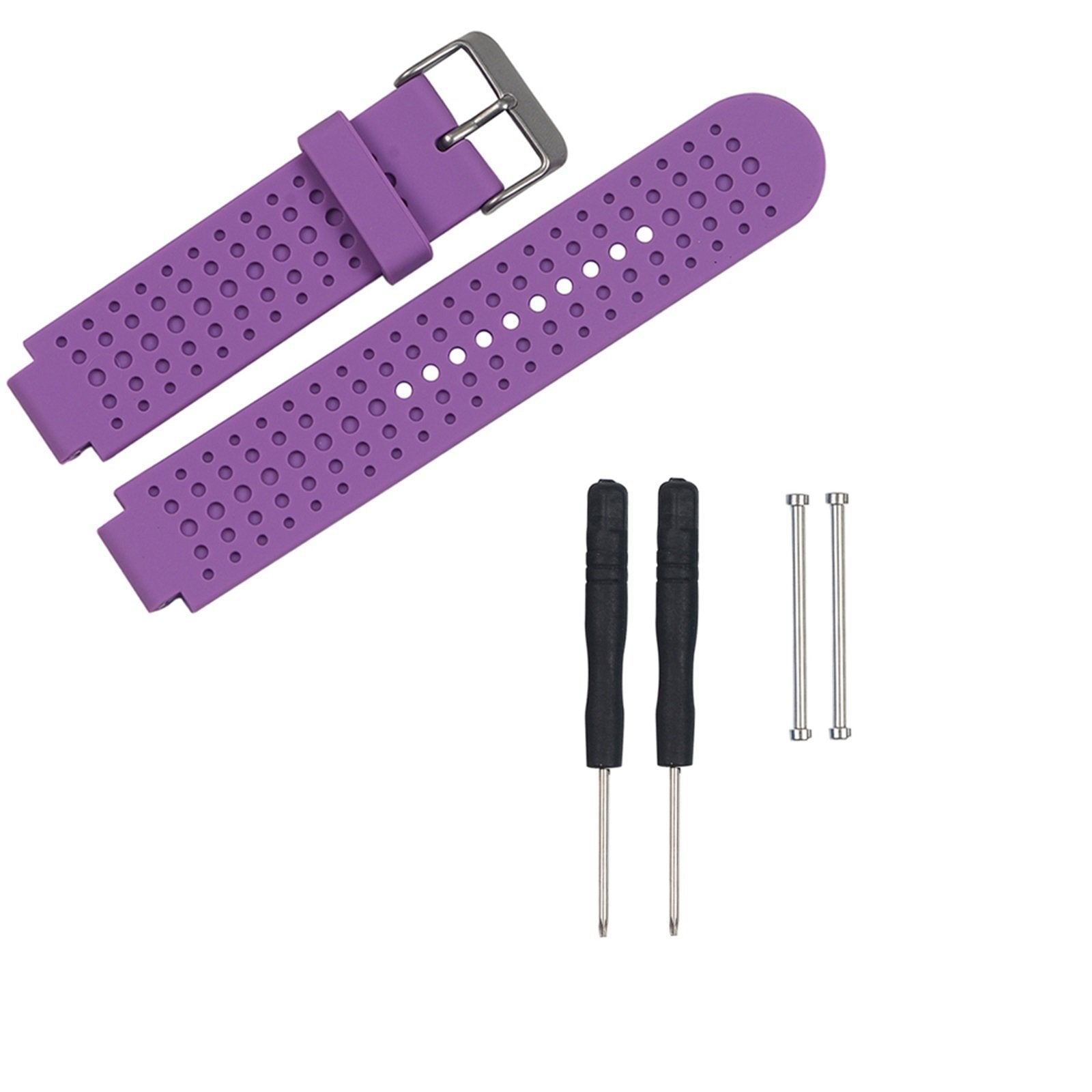 Lichifit Silicone Watch Band Strap Replacement Wristband For Garmin Forerunner 220 230 235 630 620 735 Watch With Pins & Tools (