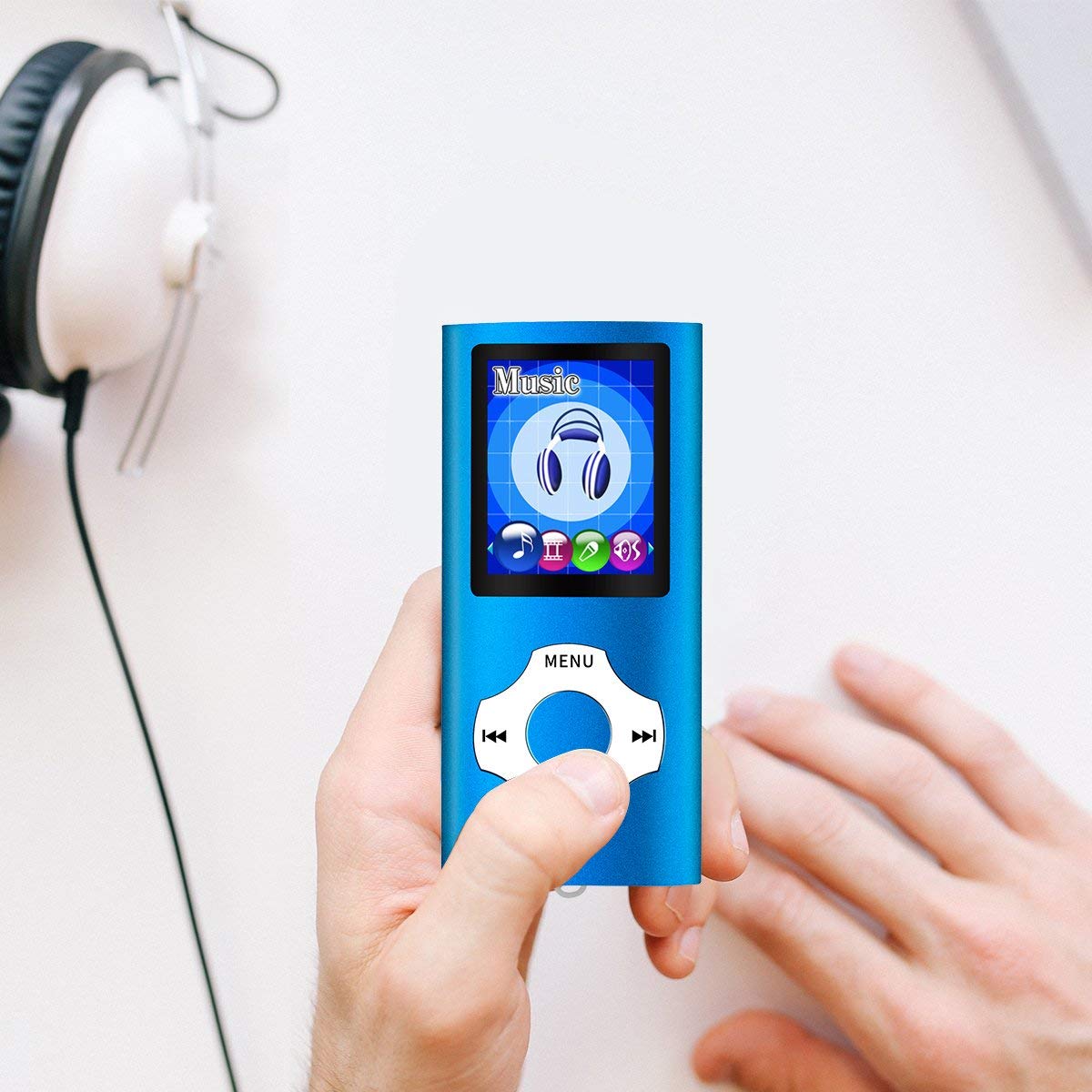 Wowsys Mp3/Mp4 Portable Player,1.8 Inch Lcd Screen And Card Slot,Max Support 64Gb Tf Card,Darkblue