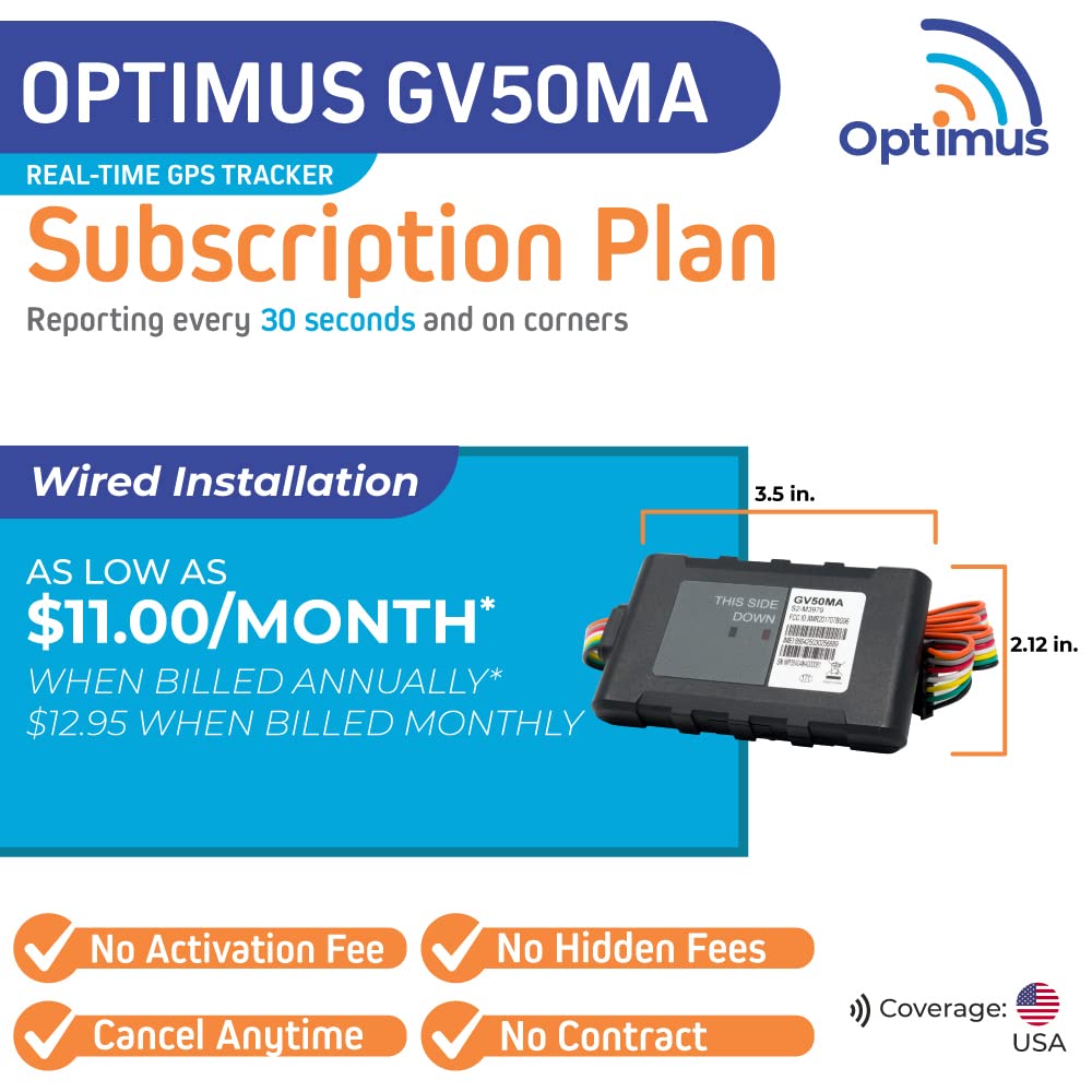 Optimus Gv50Ma Wired Gps Tracker For Cars And Trucks