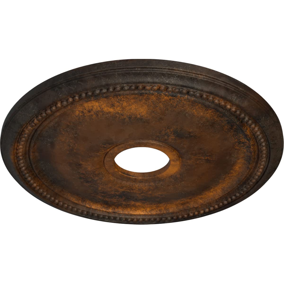 Ekena Millwork Cm18Dirus Diane Ceiling Medallion, 18Od X 3 5/8Id X 1 1/8P (Fits Canopies Up To 5 3/8), Hand-Painted Rust