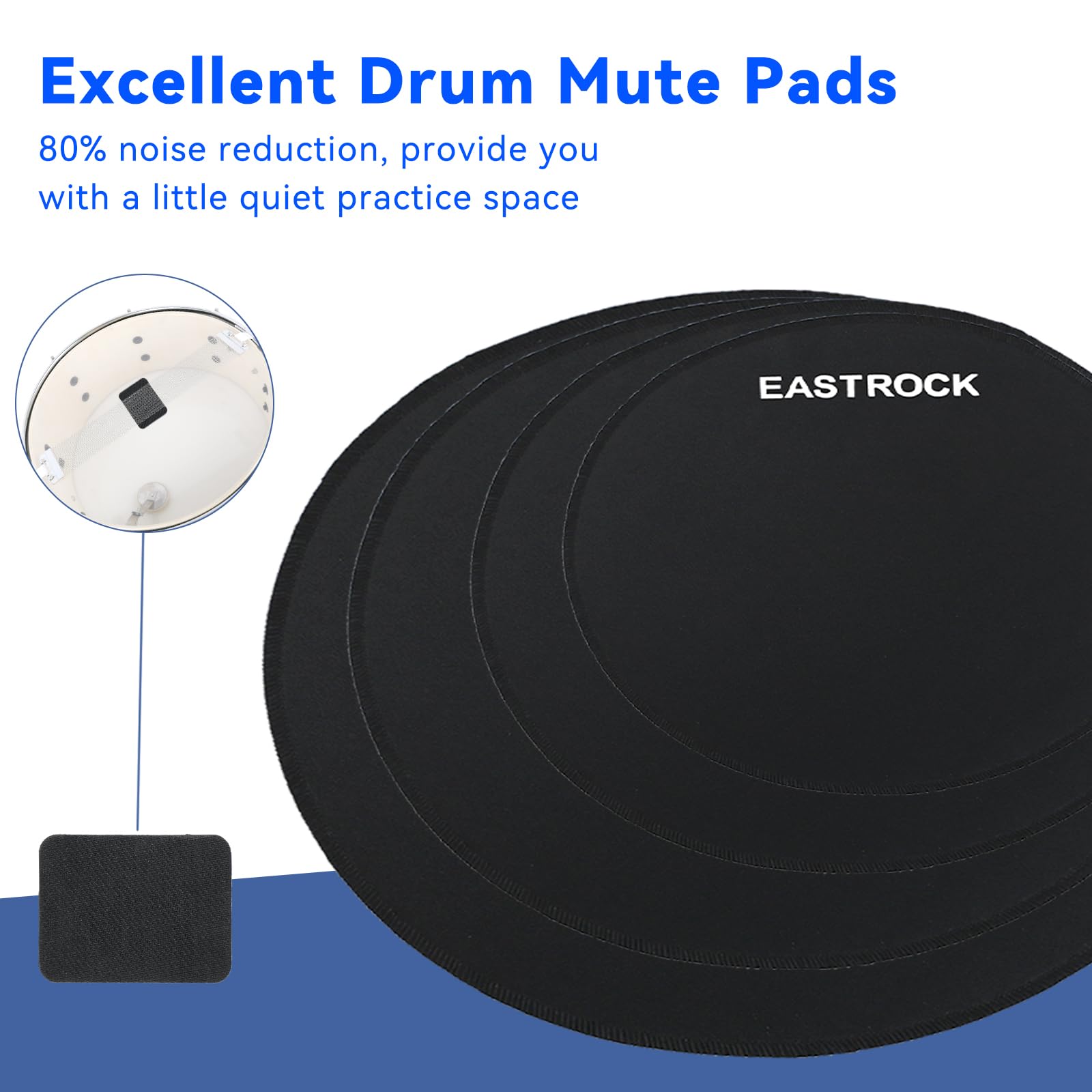 Eastrock Cymbals Mute Pack 4 Pieces Foam Cymbal Silencer Pads, Fit 14,16,18,20'' Cymbal (Cymbals Mute Pad 4 Pack)