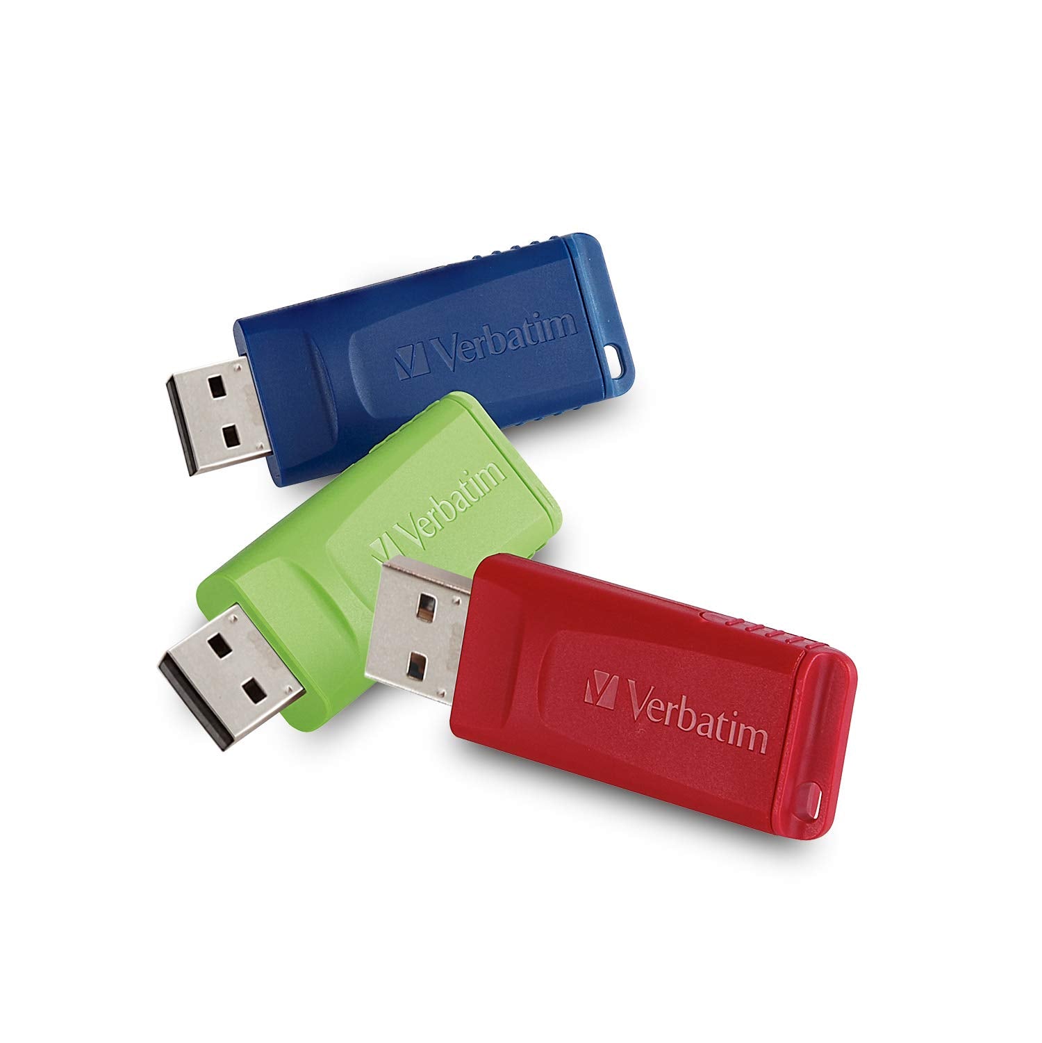 Verbatim 8GB Store n Go USB Flash Drive - PC / Mac Compatible - 3pk, Red, Green, Blue - 98703