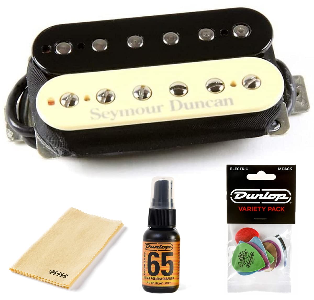 Seymour Duncan Sh 4 Jb Model Humbucker Pickup   Bundled With Dunlop Pick Pack, Platinum 65 Cleaner Polish, And Polish Cloth (Zeb