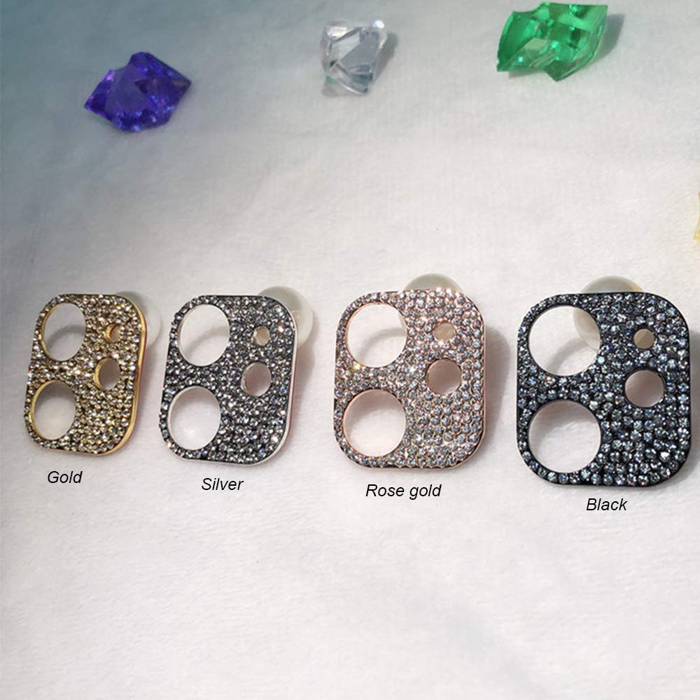 [2 Pack] Bling Crystal Camera Lens Protector For Iphone 11/Iphone 12 Mini,Lntech Glitter Diamond Rear Camera Cover 3D Bling Diam