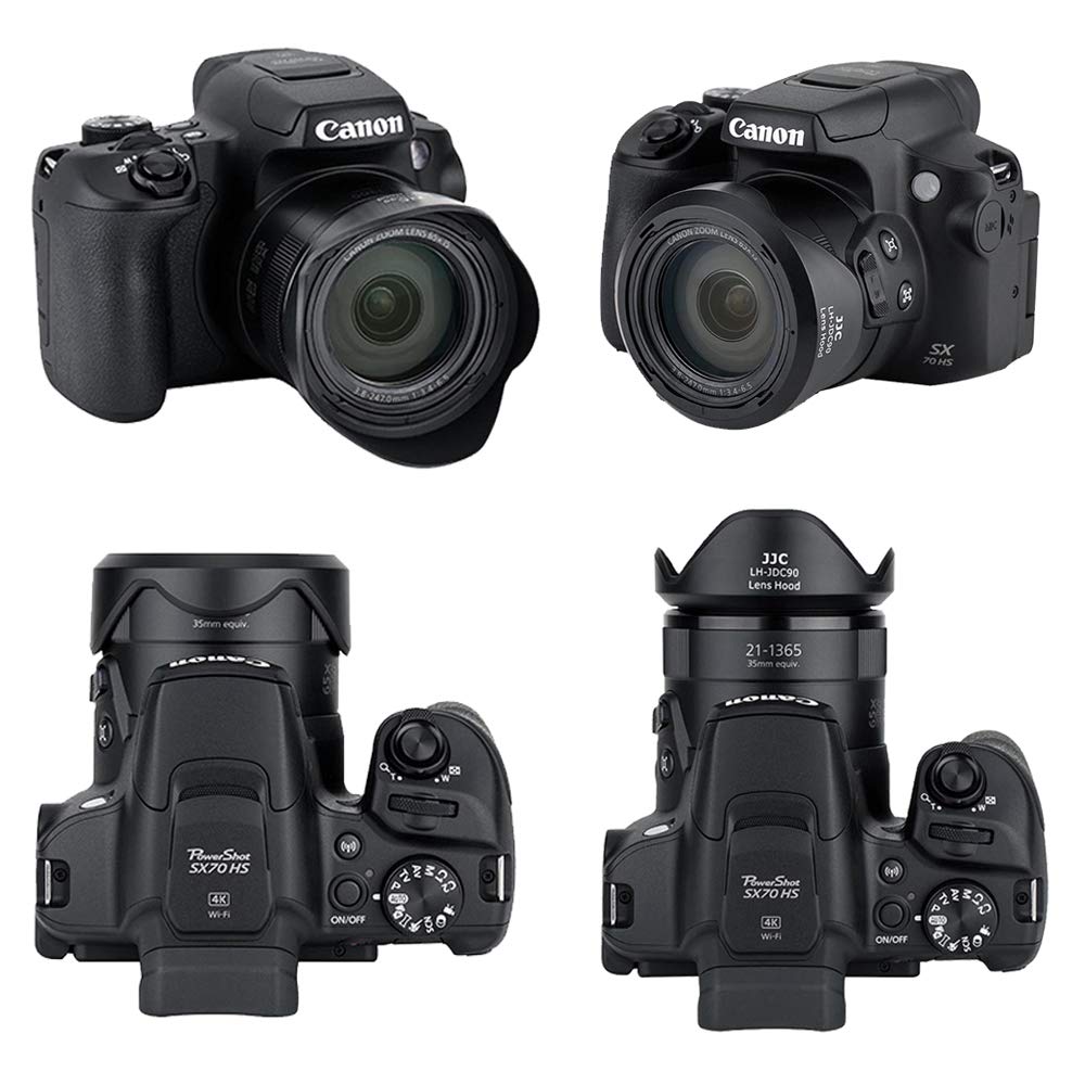 Jjc Reversible Lens Hood Shade Protector For Canon Powershot Sx70 Hs And Sx60 Hs Camera Replaces Canon Lh Dc90