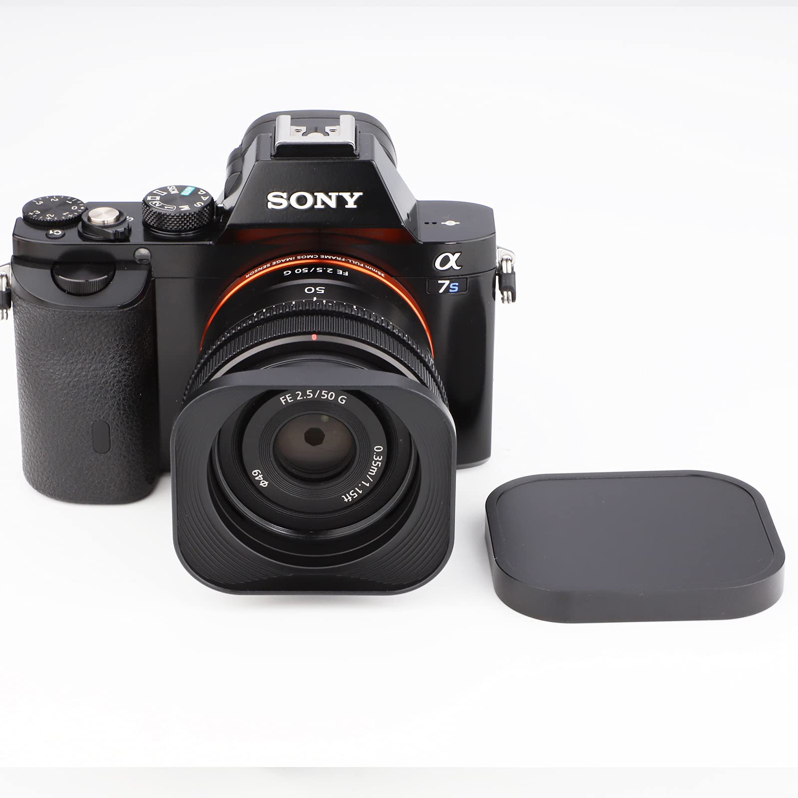 Haoge Lh S245G Metal Bayonet Square Lens Hood For Sony Fe 40Mm F2.5 G Fe 50Mm F2.5 G Fe 24Mm F2.8 G Lens Shade With Cap On Sony