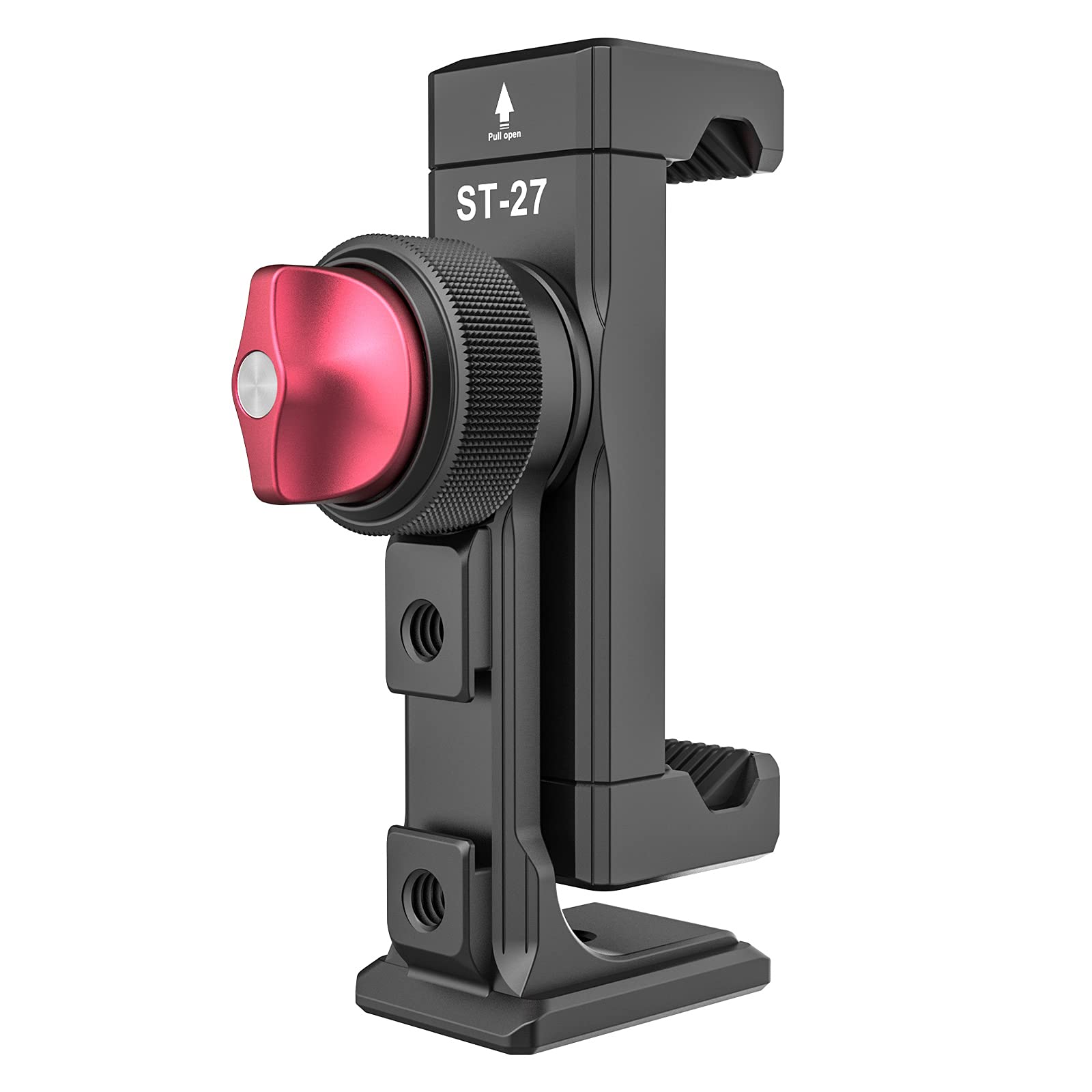 Metal Phone Tripod Mount 3 Cold Shoes & Arca Port, 360� Smartphone Tripod Adapter For Iphone Samsung Cell Phone Stand Holder For Desktop Tripod Video Live Streaming Vlogging Rig