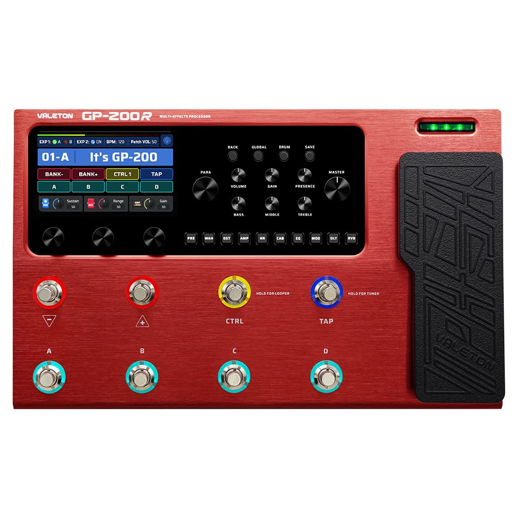 VALETON GP-200R Multi Effects Processor Multi-Effects Guitar Bass Pedal with Expression Pedal FX Loop MIDI I/O Amp Modeling IR C
