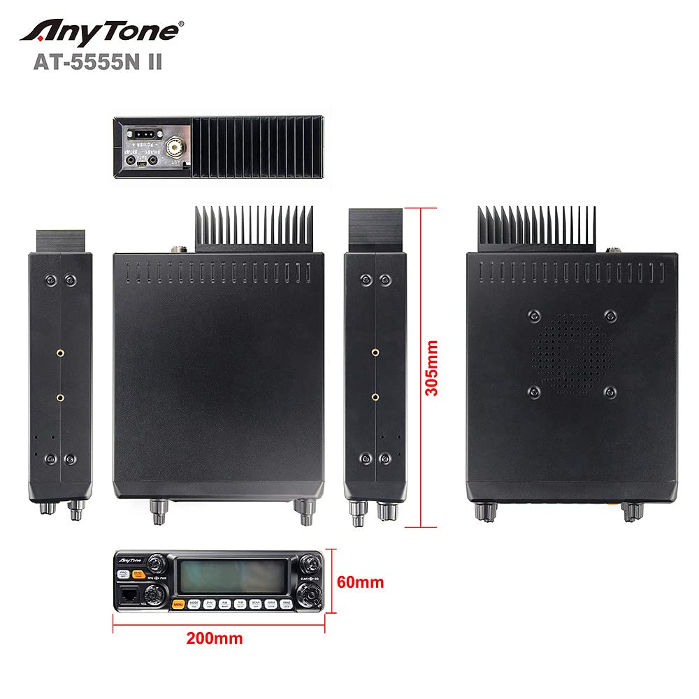 Anytone At 5555N Ii Upgraded 10 Meter Radio High Power Am 60W/ Fm 45W/ Ssb 60W Mobile Transceiver For Truck