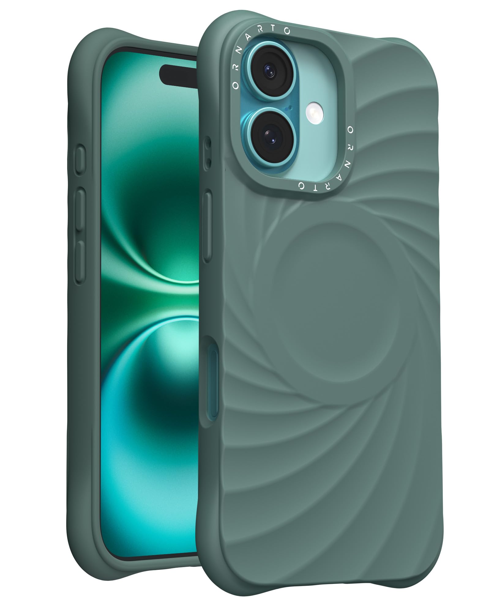Ornarto Vortuxe For Iphone 16 Case 6.1'' | 2X Mil Std Drop Protection | Compatible With Magsafe | Sleek Aesthetic Liquid Silicon