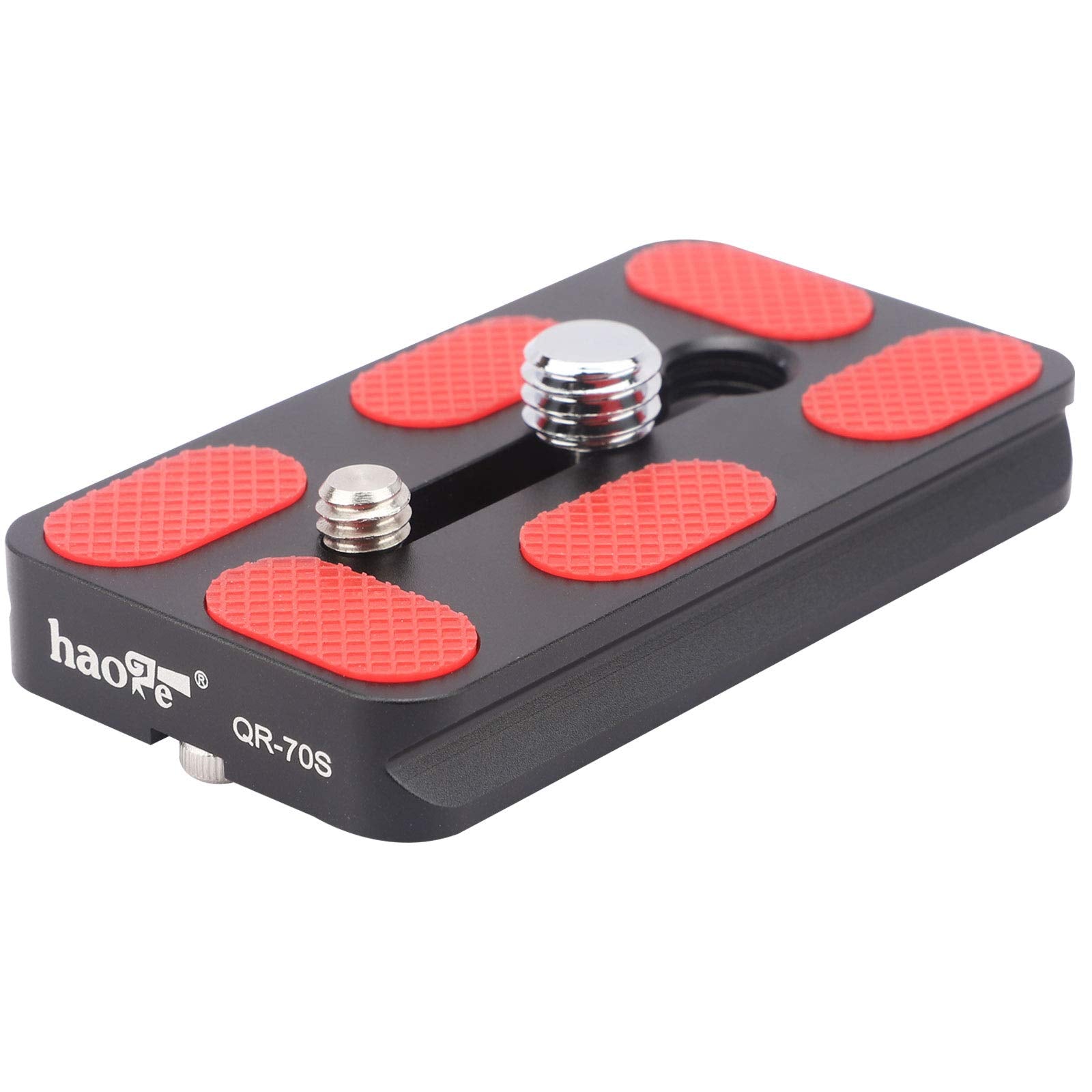 Haoge Qr 70S Tripod Arca Plates 70Mm Universal Arca Swiss Quick Release Plate For Tripod Ball Head With Hand Adjustable Stainless Steel Screw Of 1/4' And 3/8' (New Version)