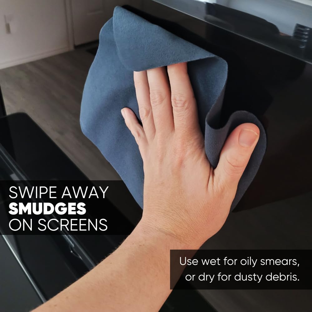 Premium Lens Screen Cleaning Cloth By Microfiber Wholesale | Black | 8   X8    | 10Pk | Soft Microfiber Suede | Compact Size Reu