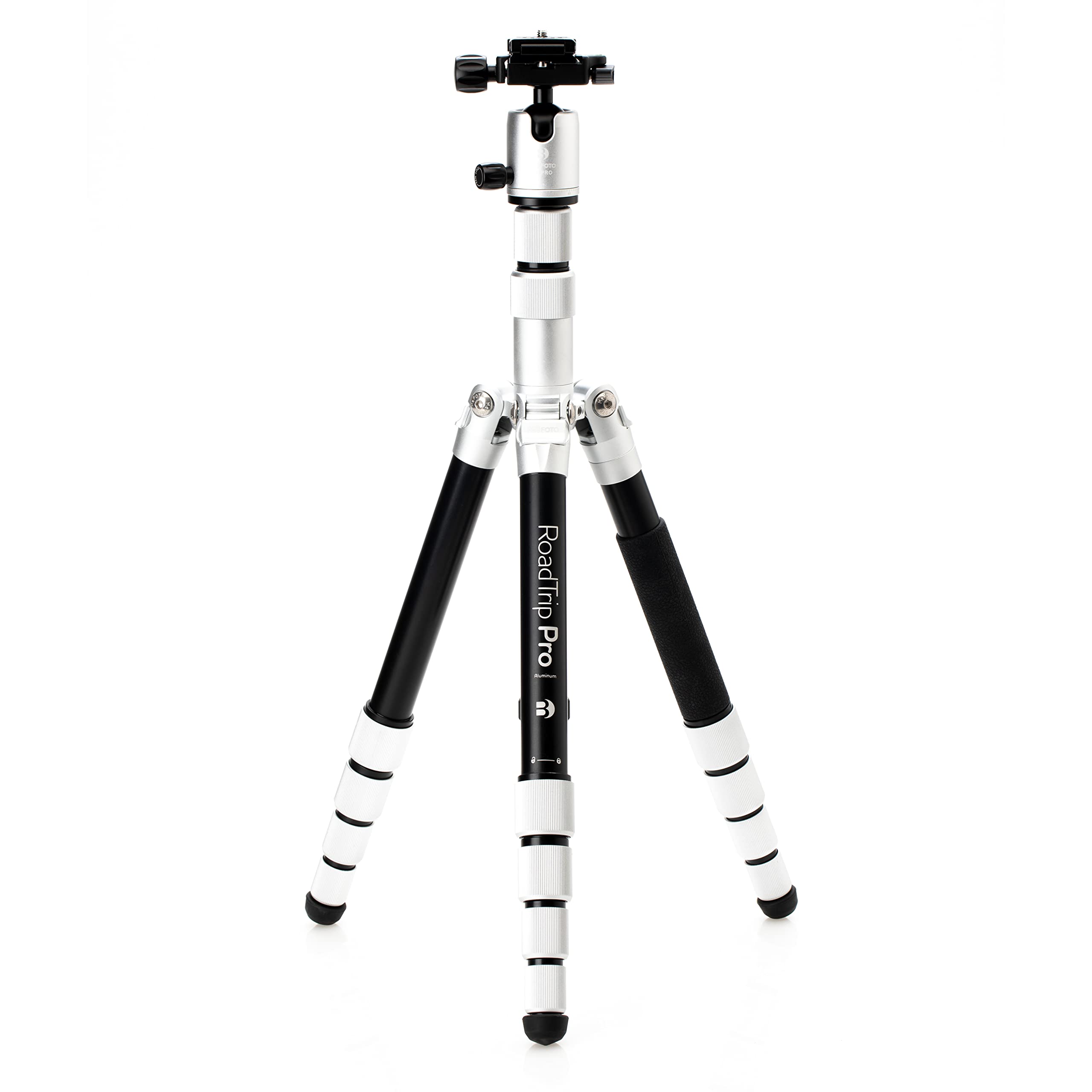 Benro MeFOTO Roadtrip PRO Travel Tripod, Ballhead and Monopod in Silver, 1 Series Aluminum Legs, 4 Leg Sections, Twist Leg Locks