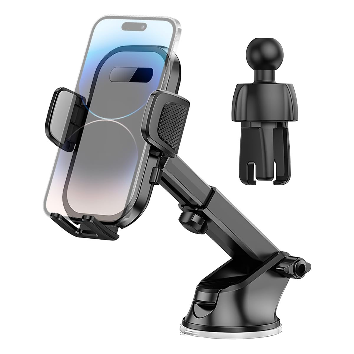 Hzel Car Phone Holder, 2 In 1 Automotive Air Vent Cellphone Stand Mount For Dashboard Windshield, Adjustable Vehicle Interior Sm