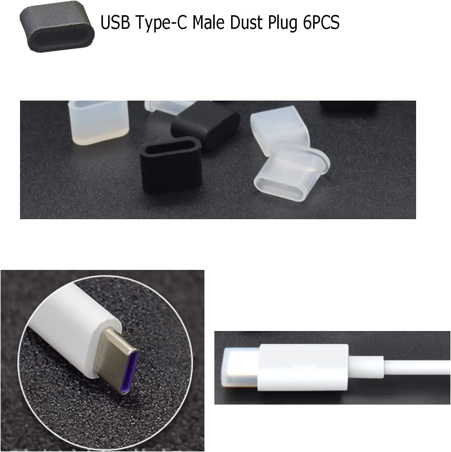 36 Pcs 6 Types Usb Anti Dust Cover Plugs, Silicone Soft Micro Usb Cap Port Protector, Usb Type C Dust Stopper, Anti Dust Cover P